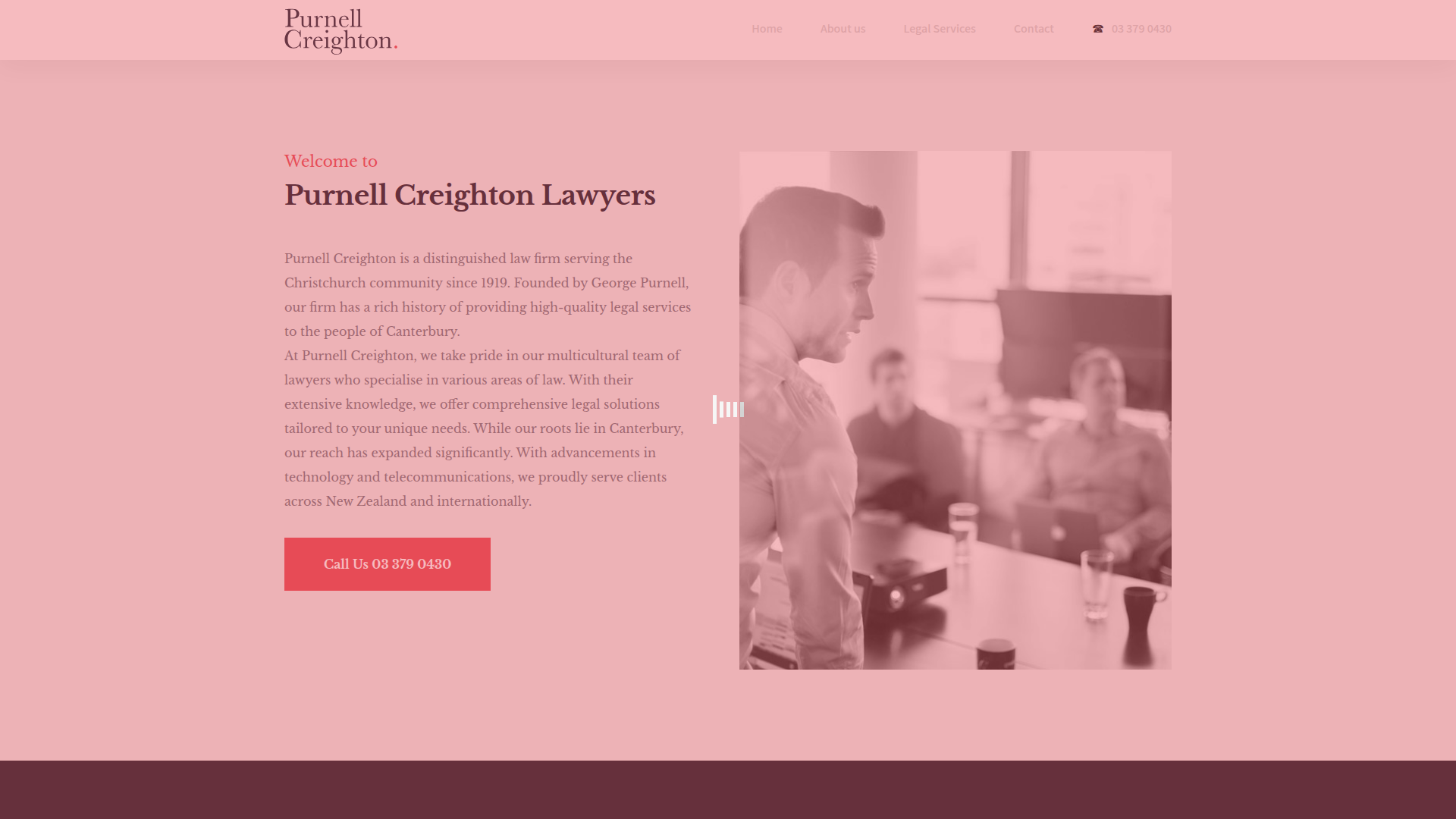 Website snapshot for Purnell Creighton