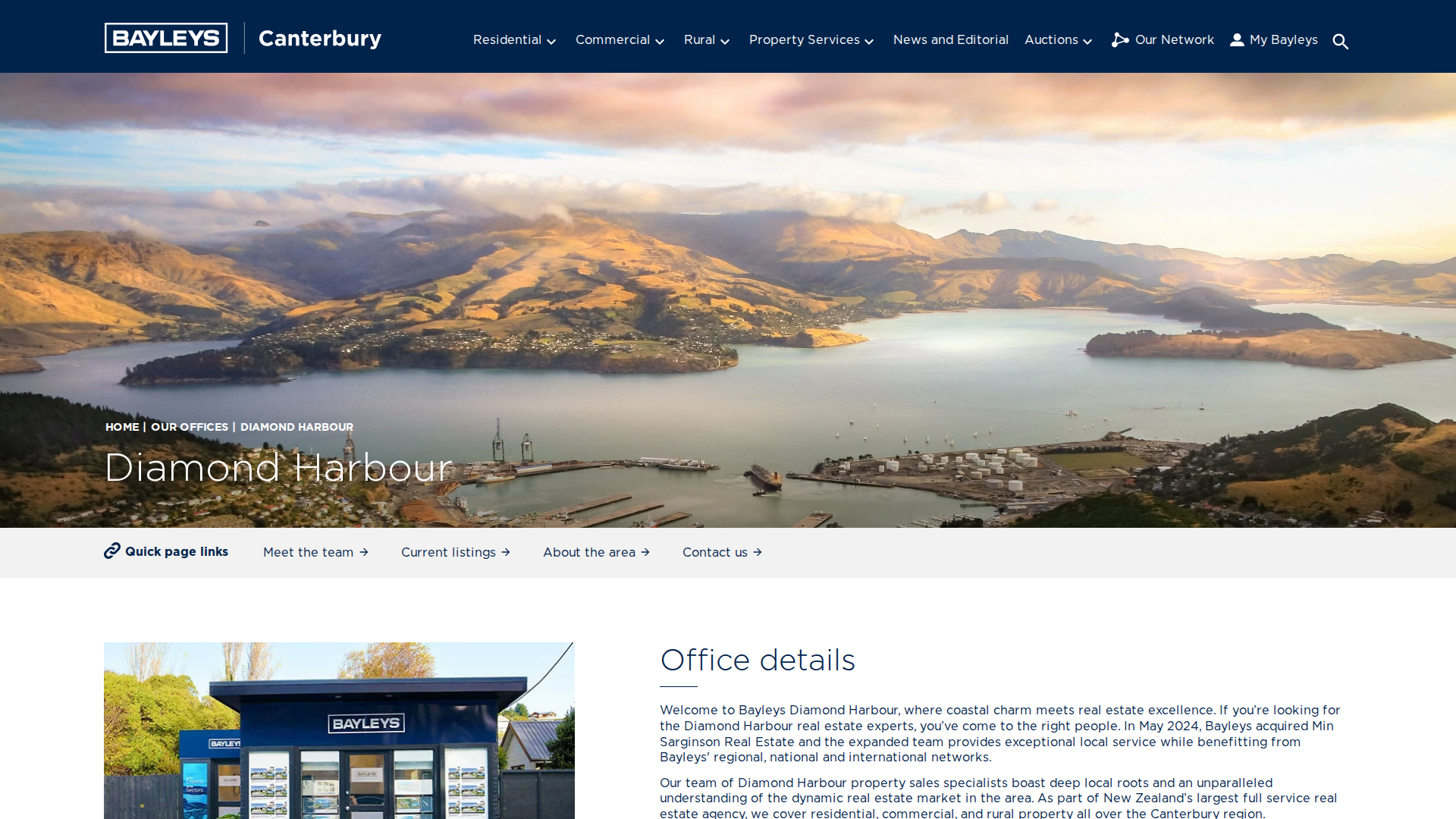 Website snapshot for Bayleys Diamond Harbour