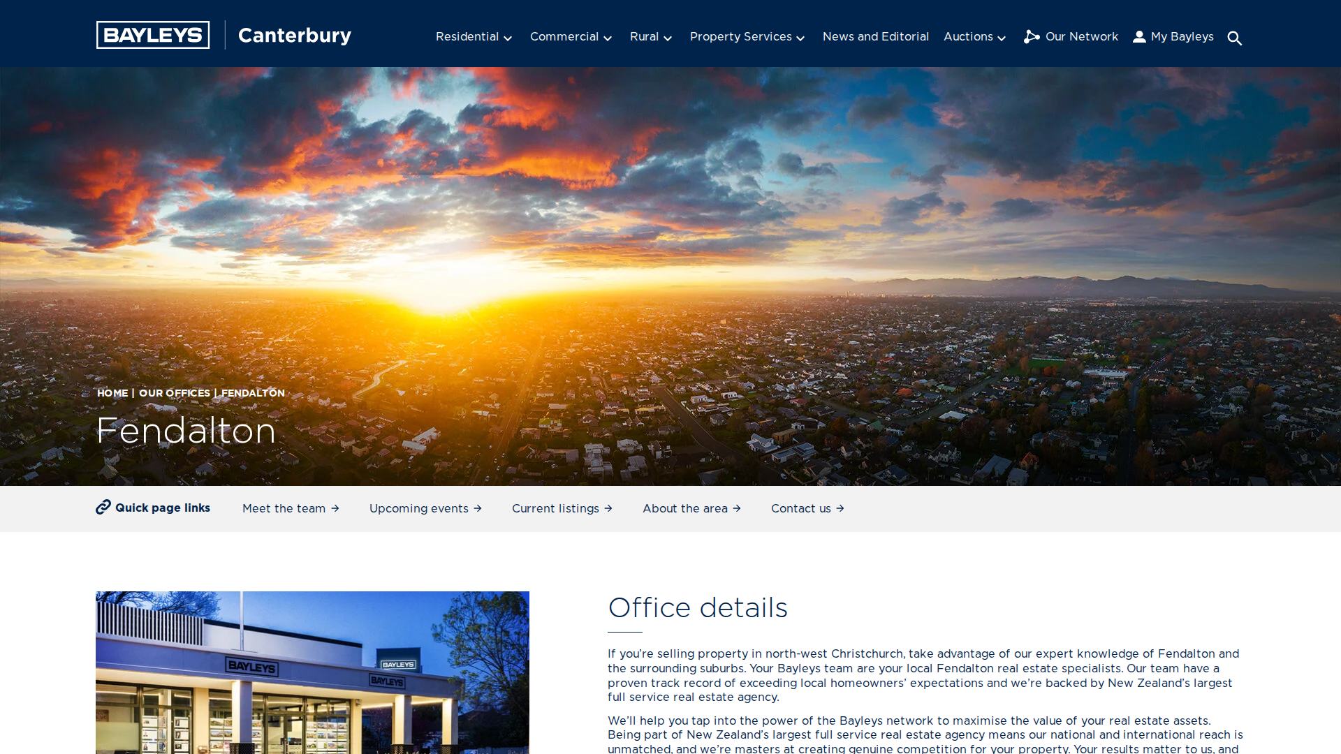 Website snapshot for Bayleys Fendalton