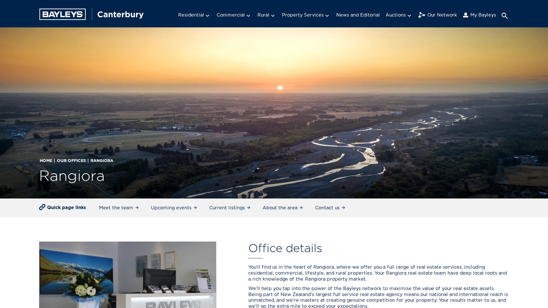 Website snapshot for Bayleys Rangiora
