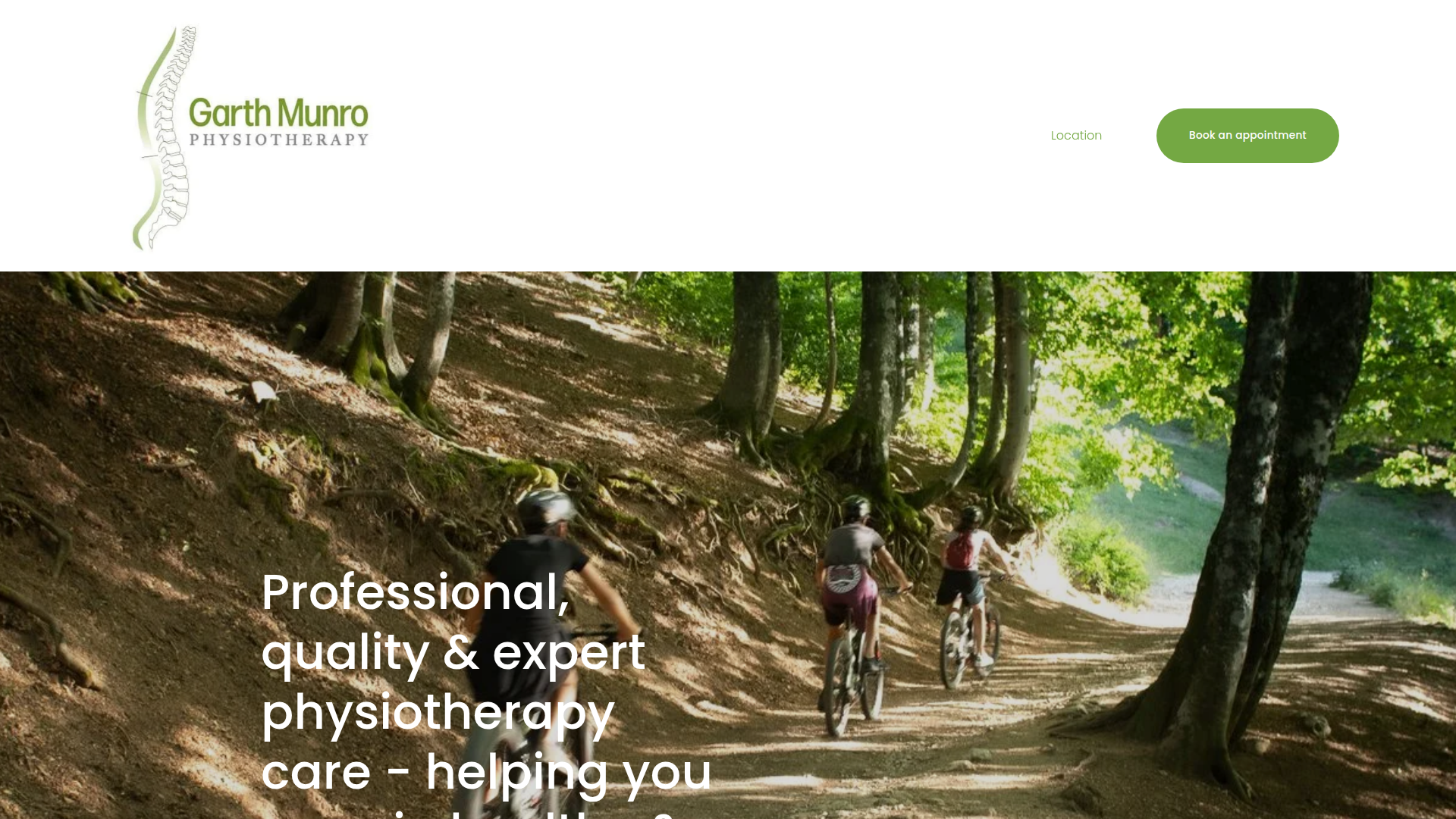 Website snapshot for Garth Munro Physiotherapy