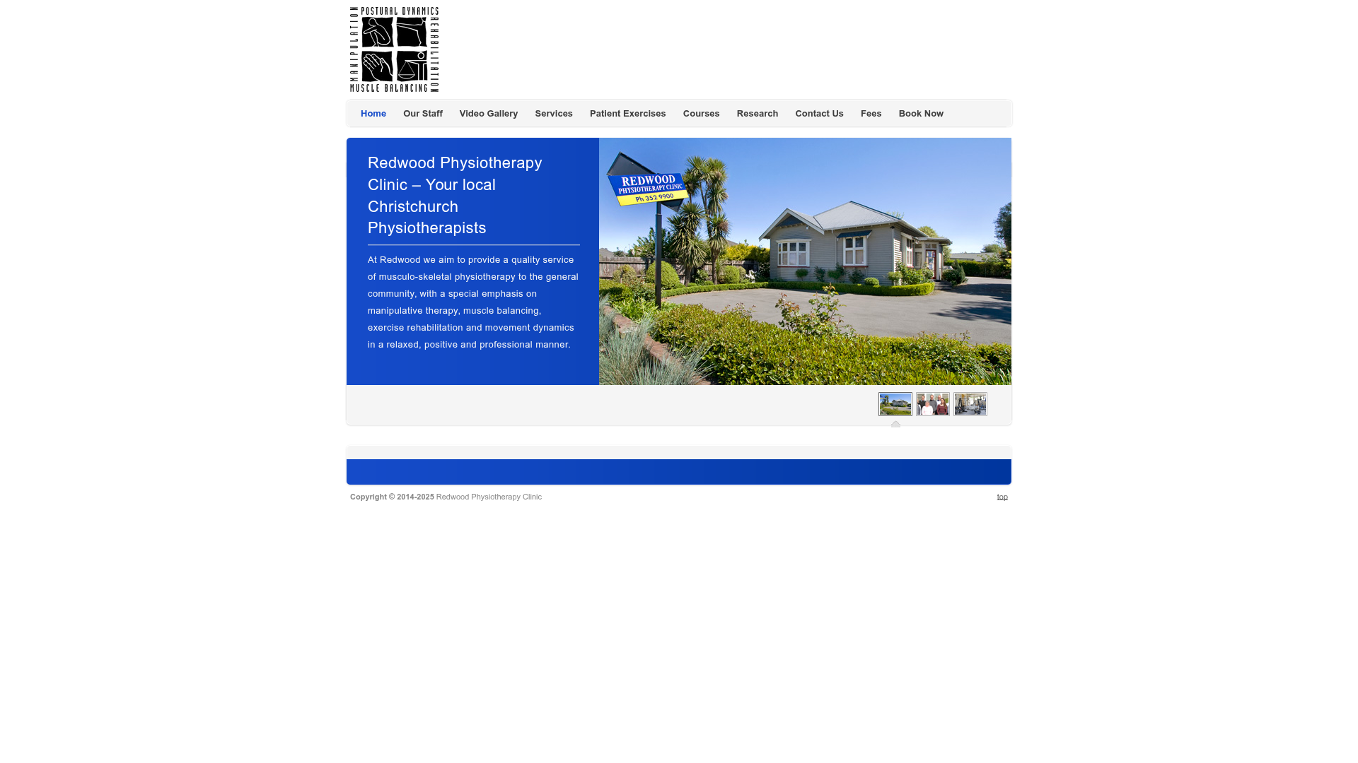 Website snapshot for Redwood Physiotherapy Clinic