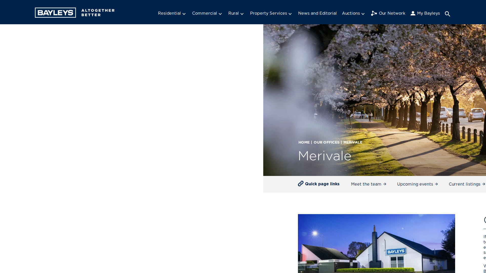 Website snapshot for Bayleys Merivale