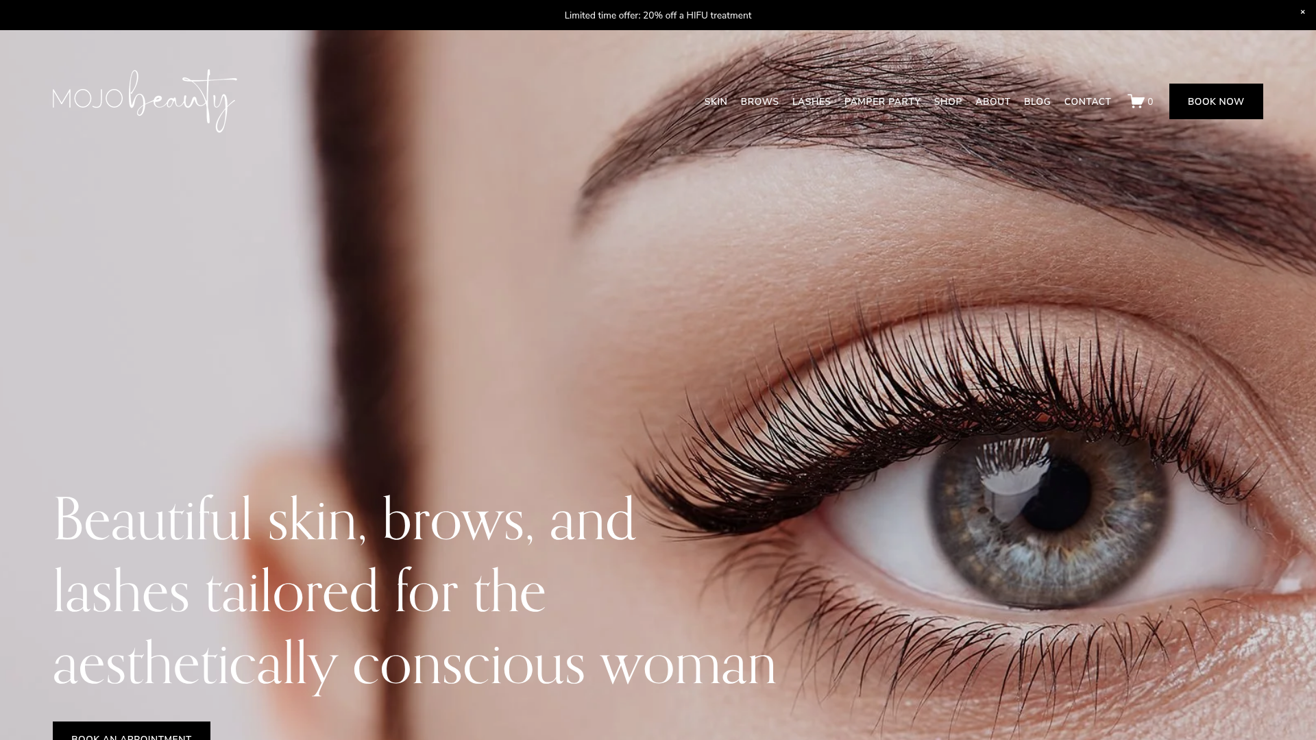 Website snapshot for Mojo Beauty