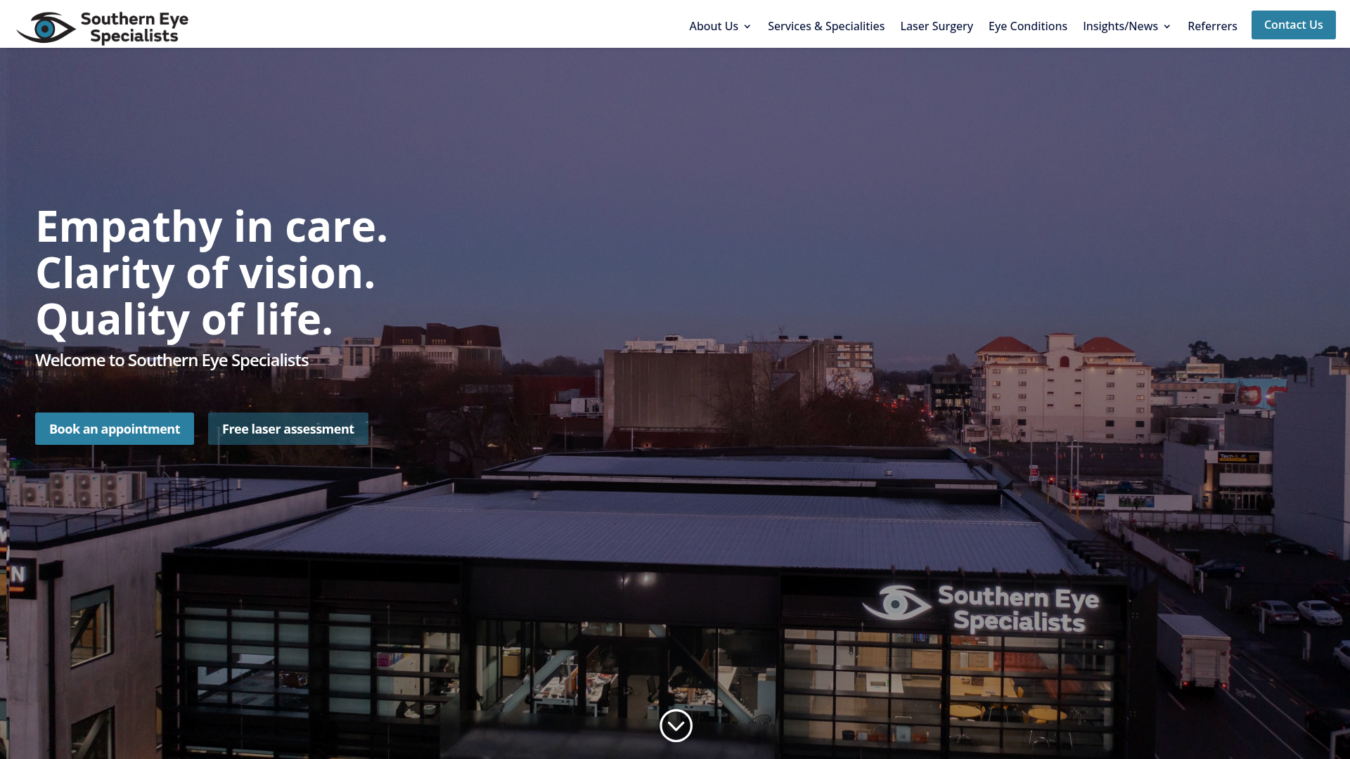 Website snapshot for Southern Eye Specialists