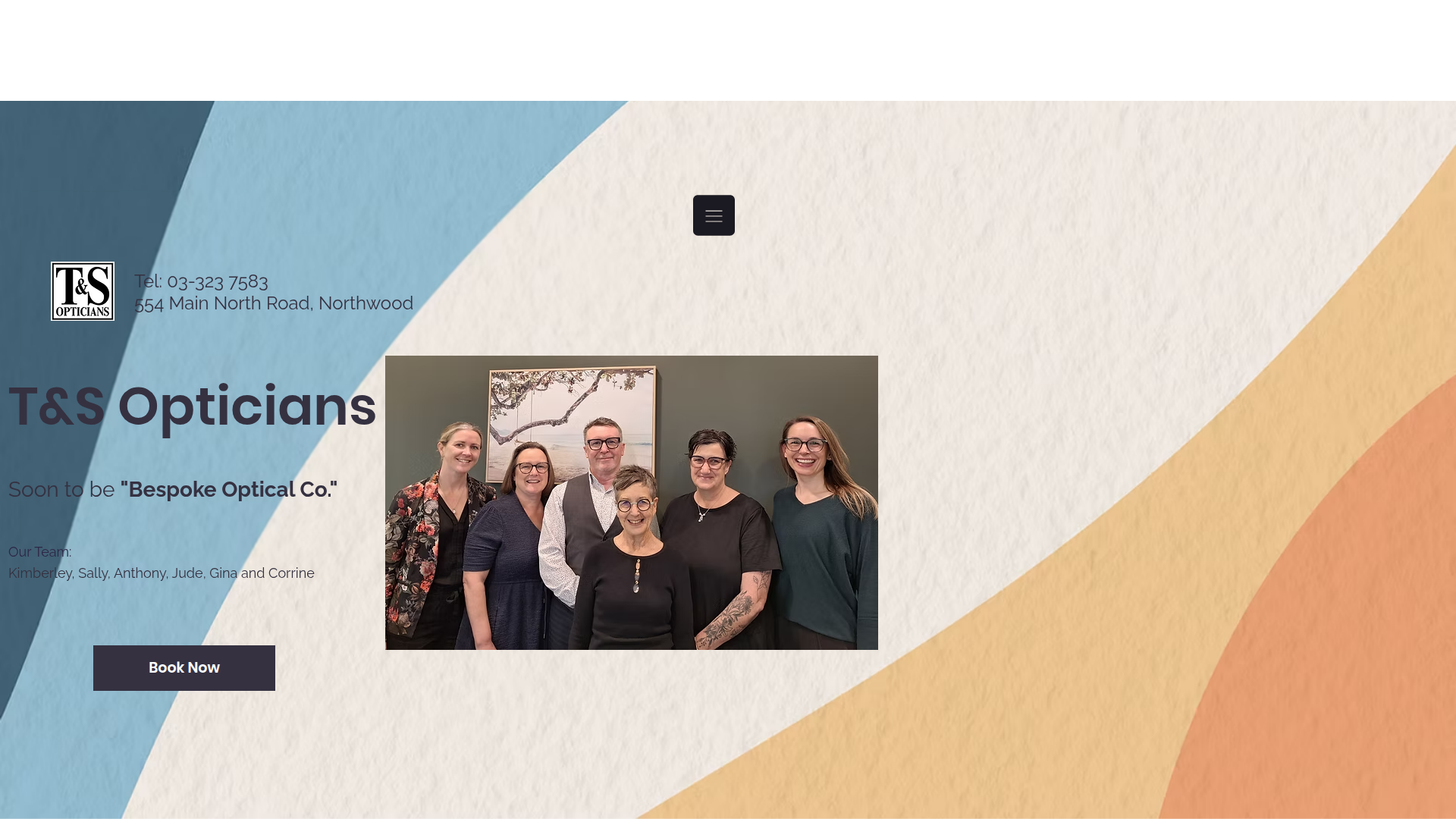 Website snapshot for T & S Opticians