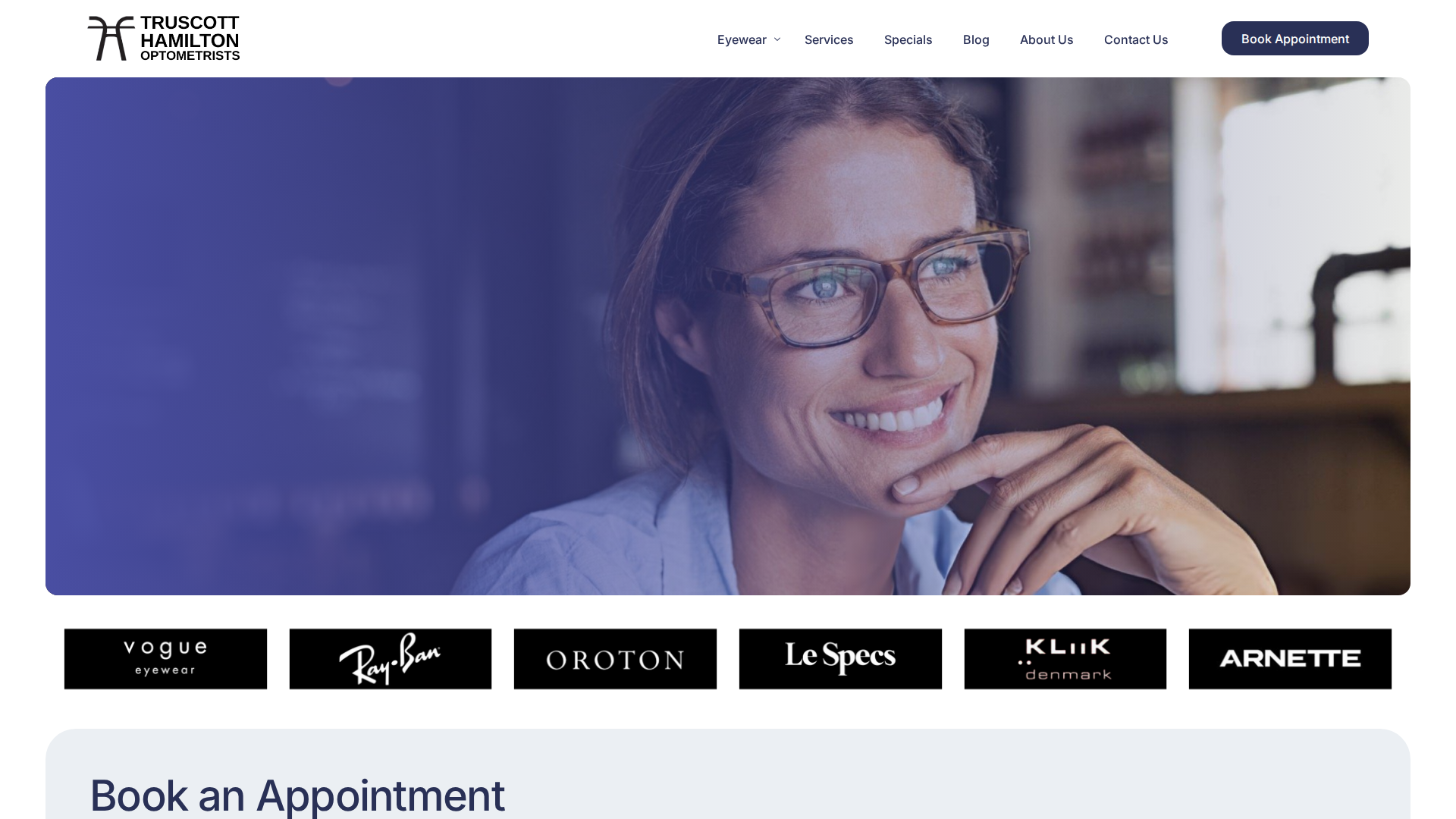 Website snapshot for Truscott Hamilton Optometrists Bryndwr