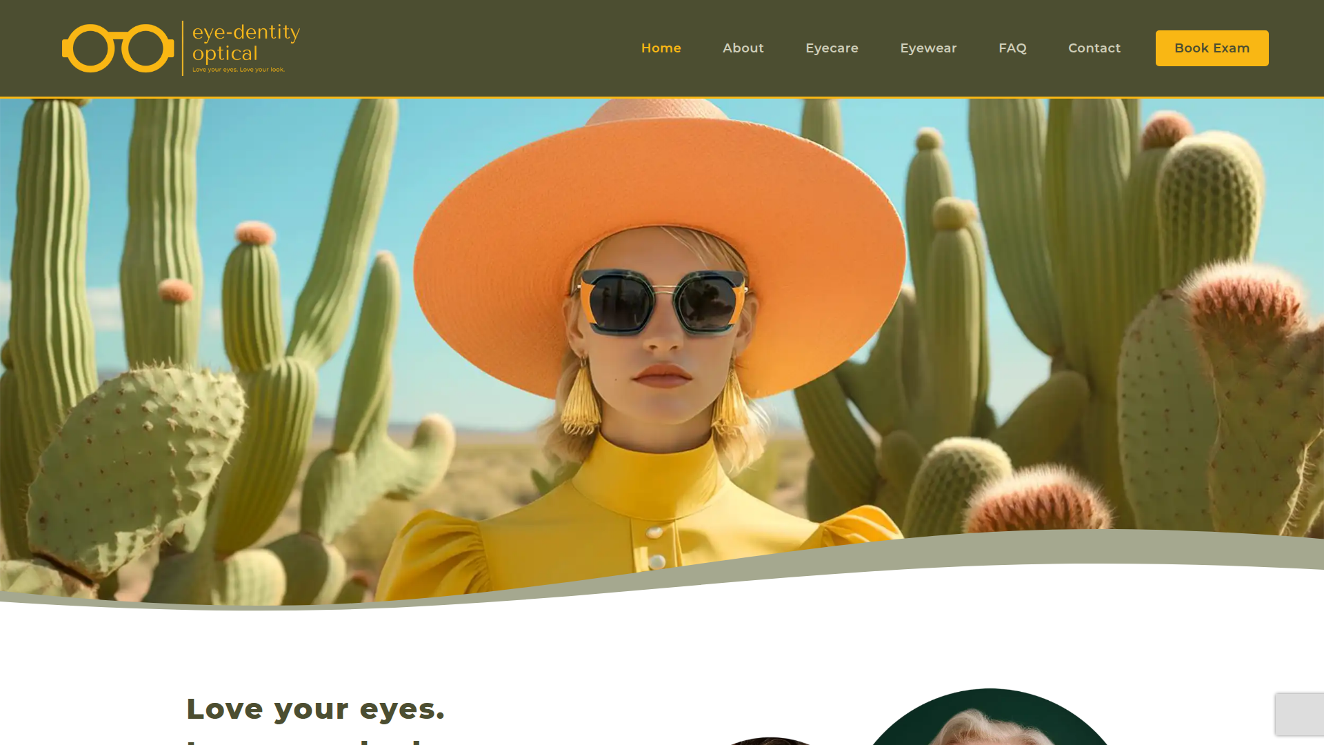 Website snapshot for Eye-Dentity Optical
