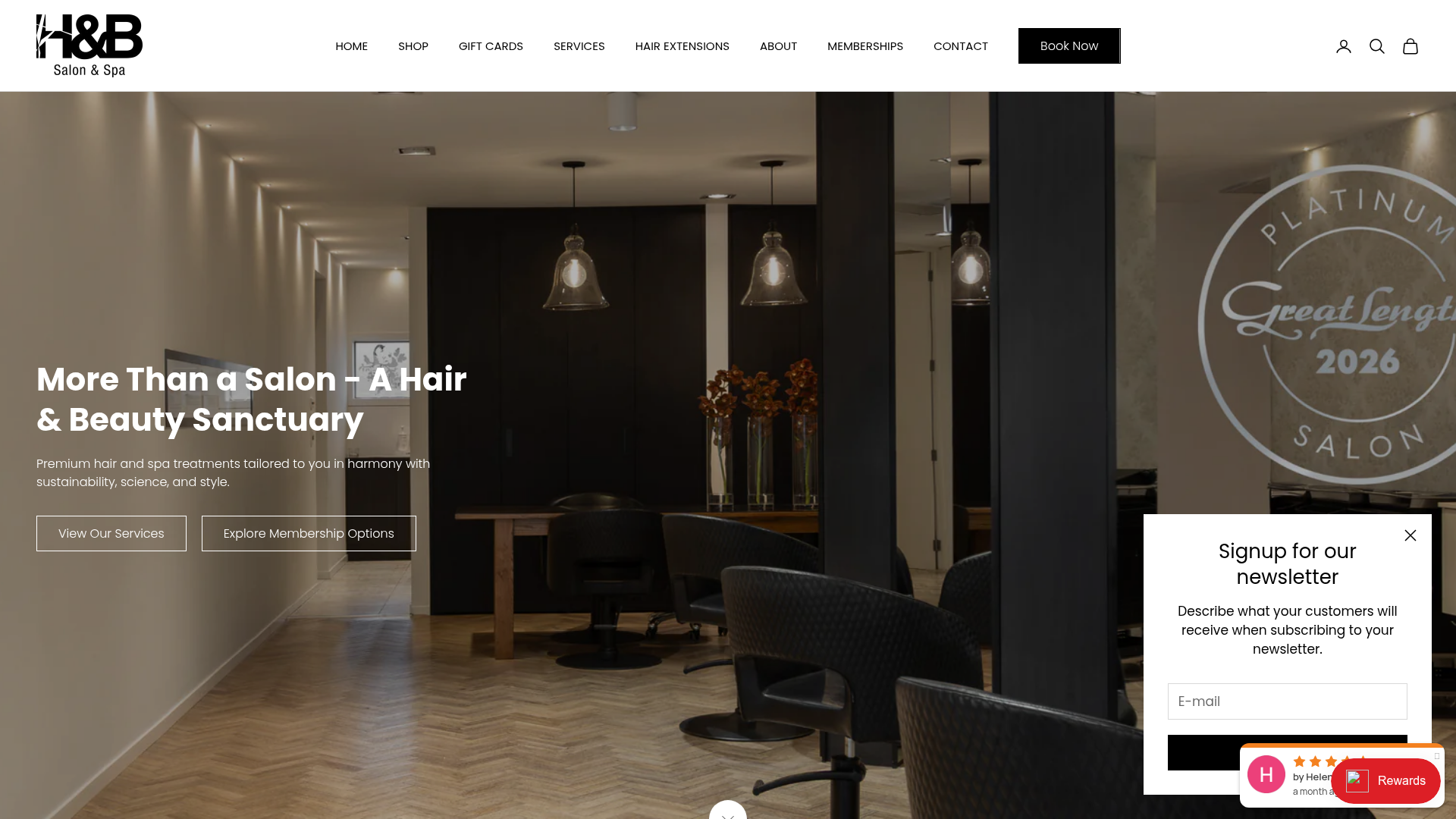 Website snapshot for Hair Art & Beauty