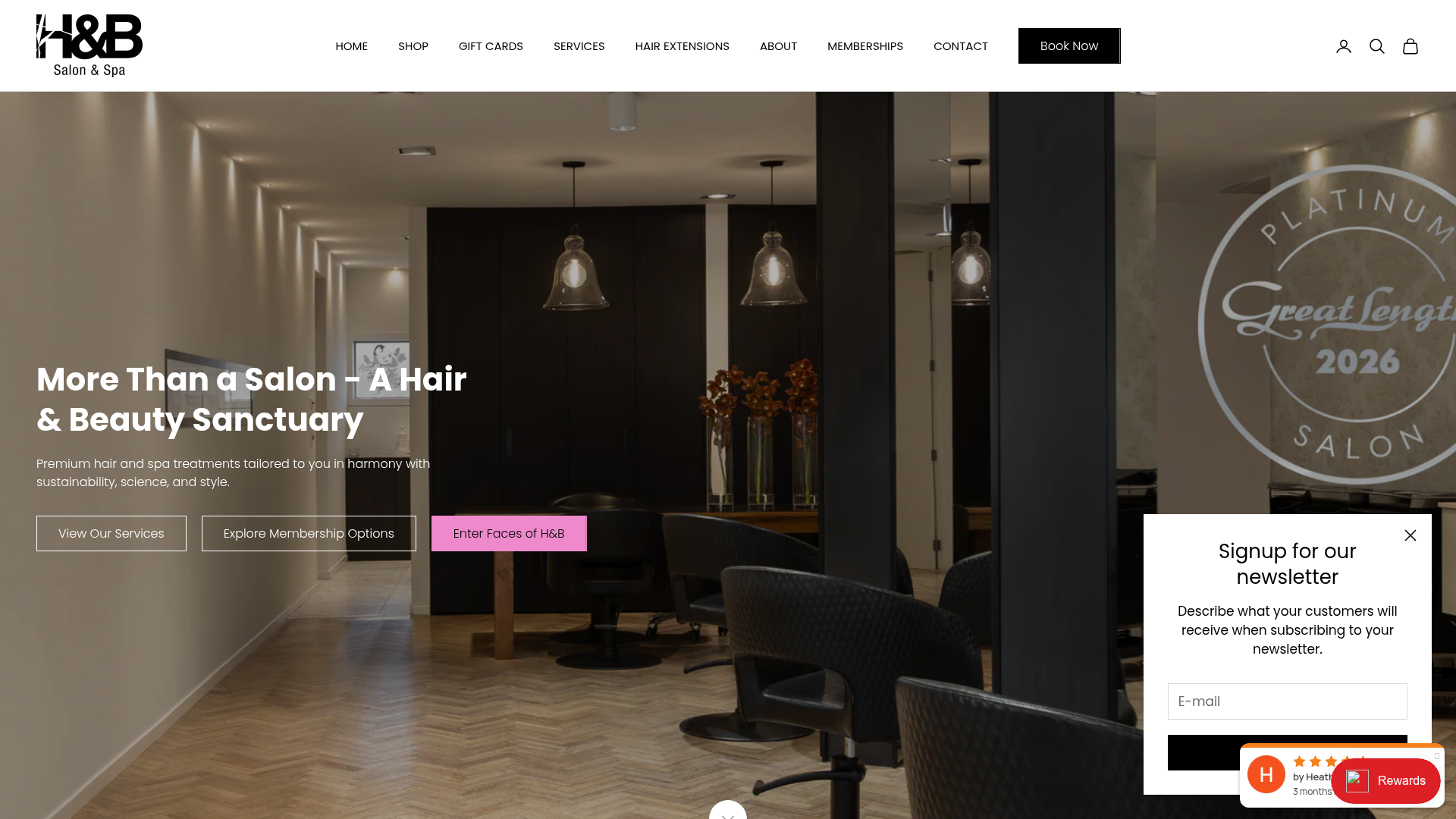 Website snapshot for Hair Art & Beauty