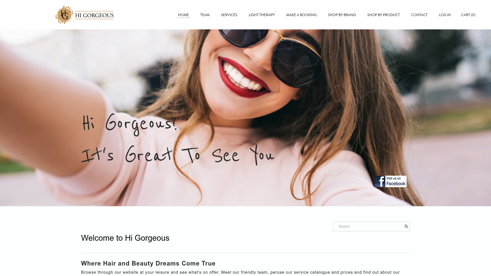 Website snapshot for Hi Gorgeous