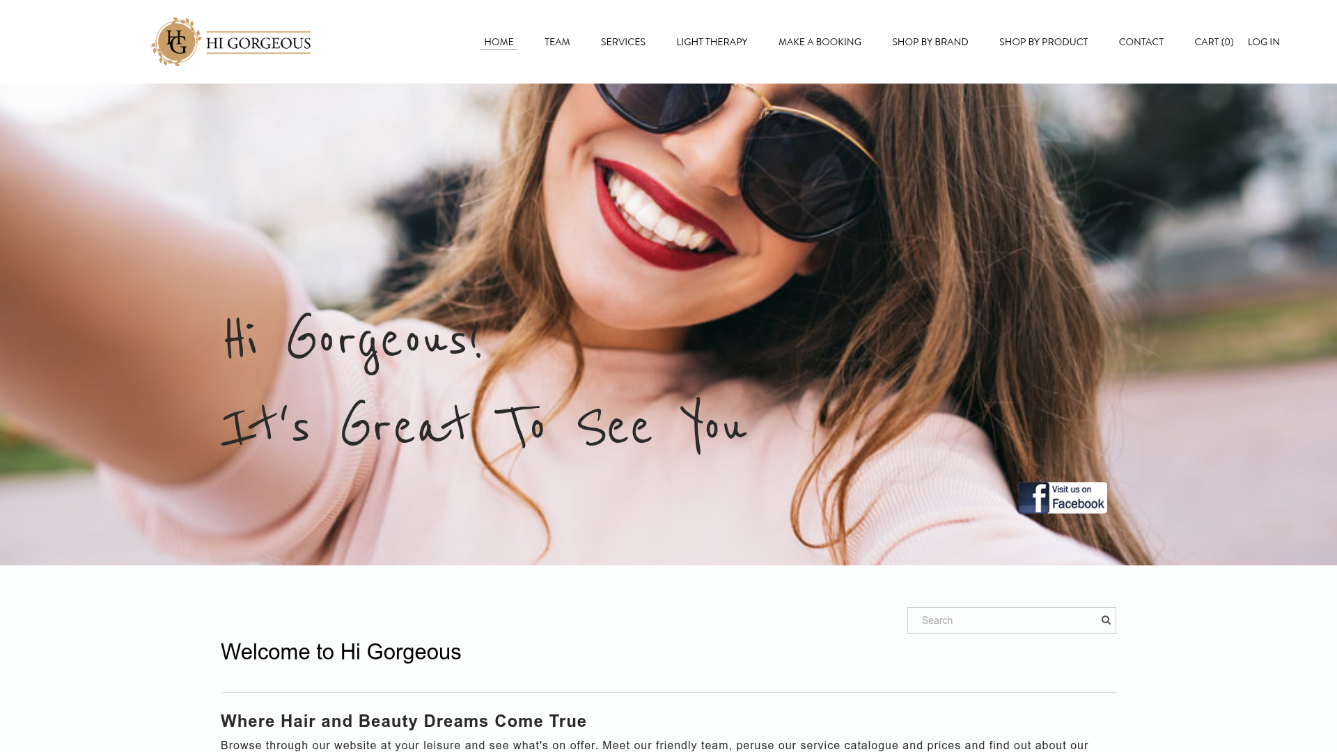 Website snapshot for Hi Gorgeous