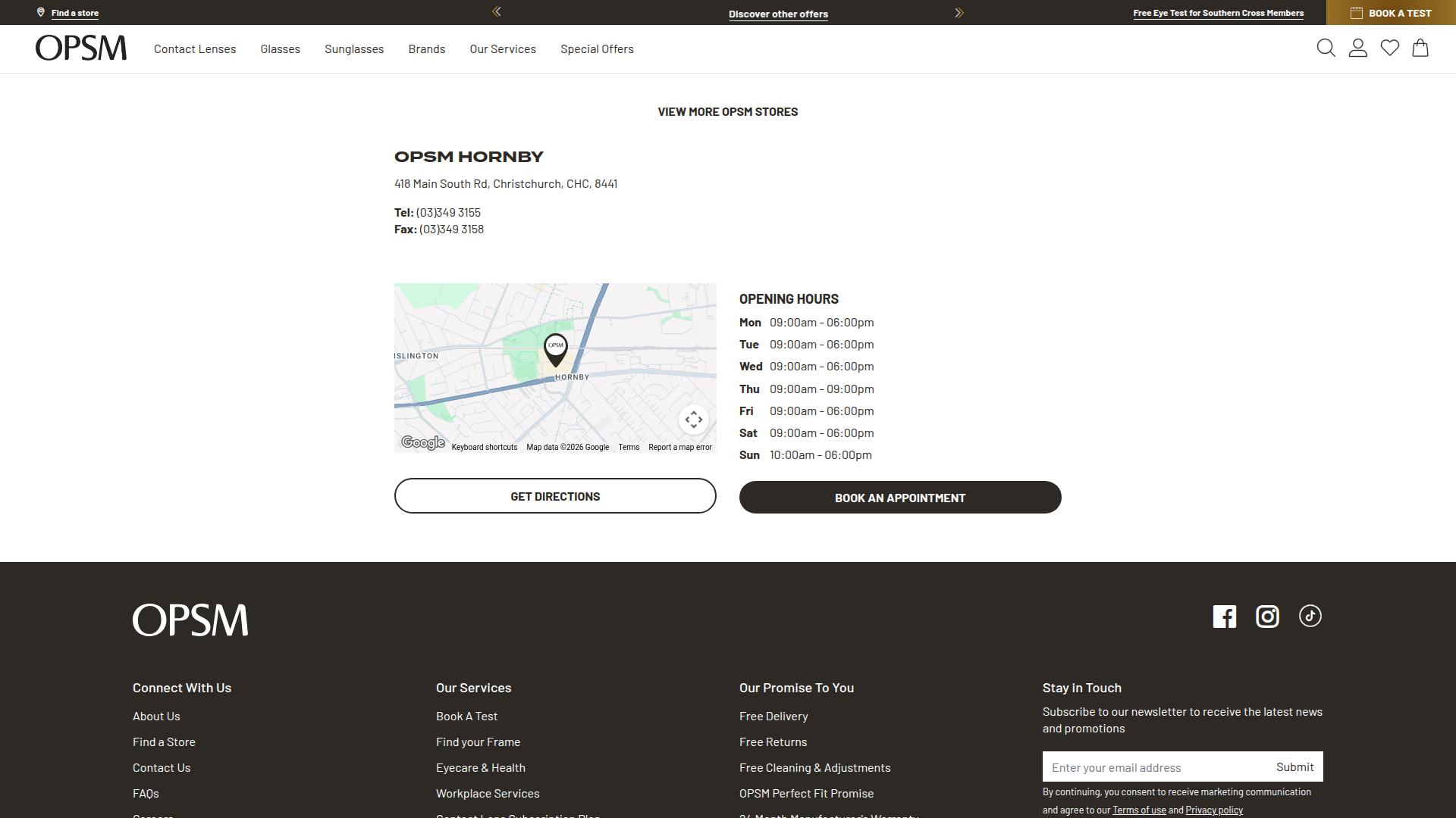 Website snapshot for OPSM Hornby