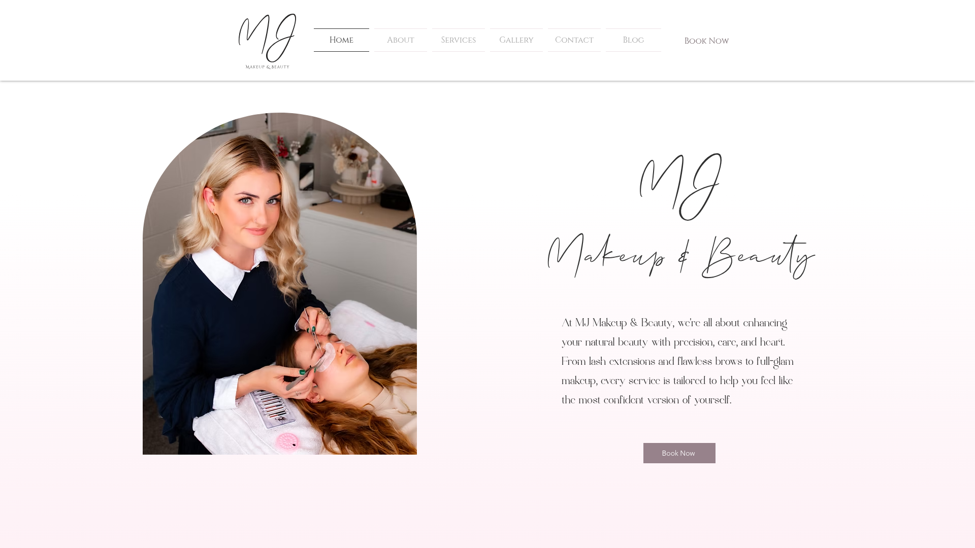 Website snapshot for MJ Makeup and Beauty
