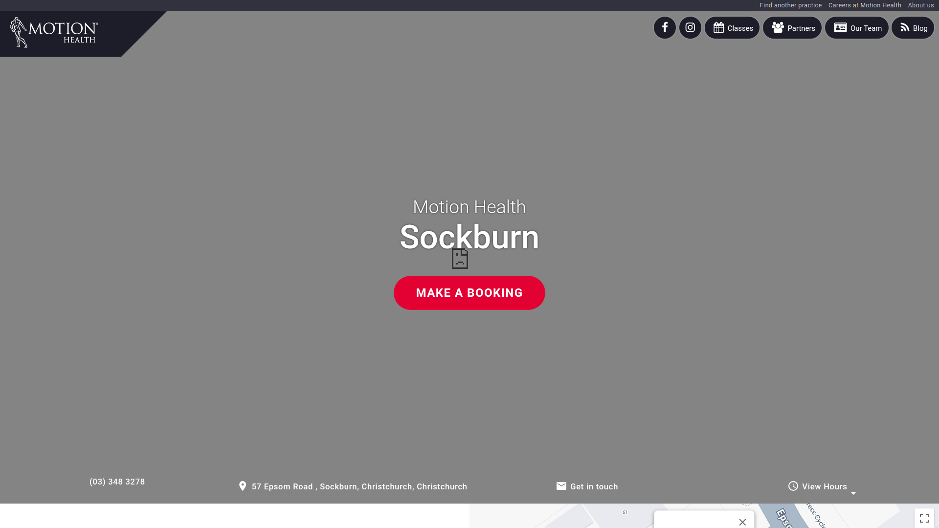 Website snapshot for Motion Health Sockburn