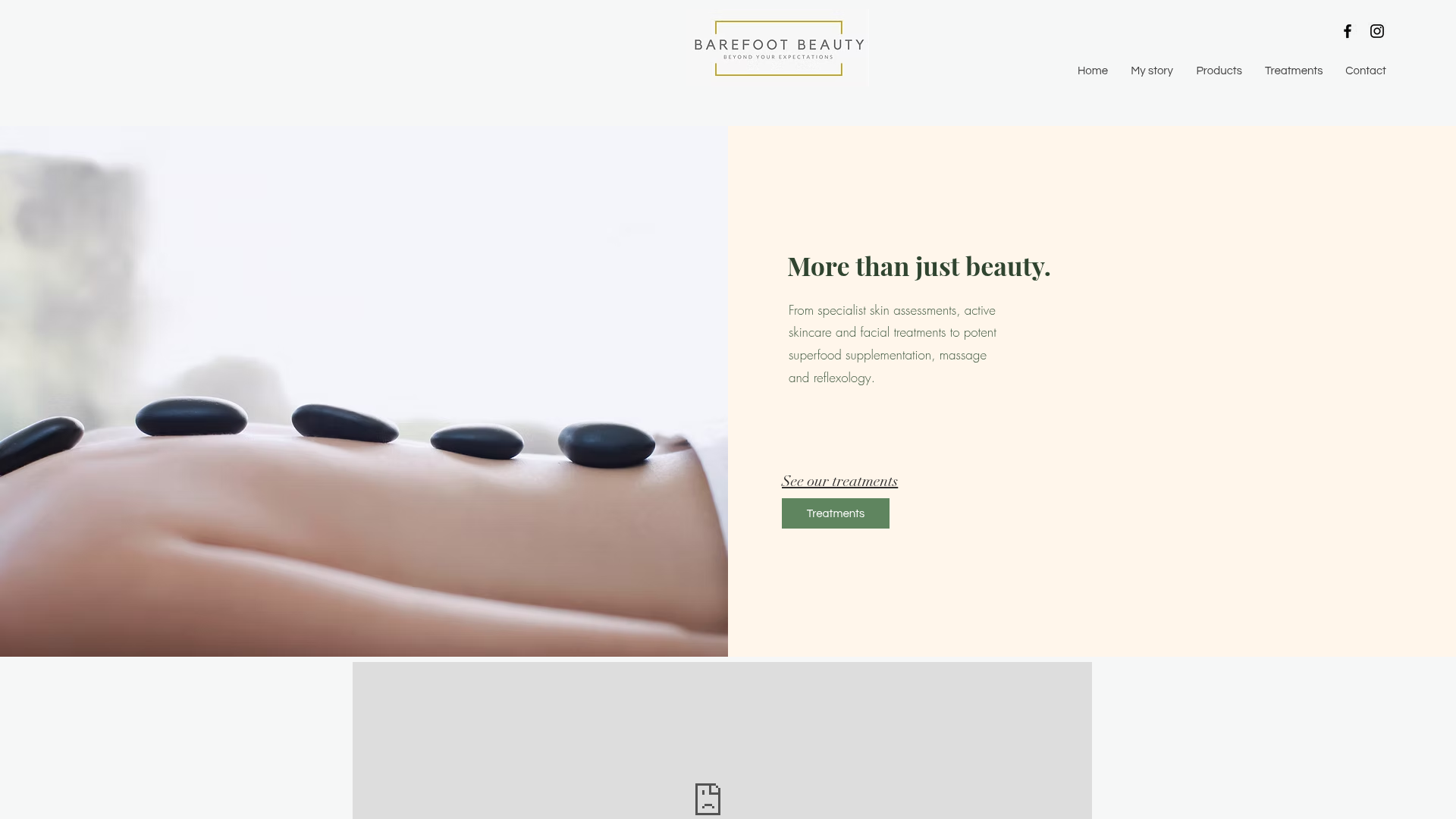 Website snapshot for Barefoot Beauty Christchurch - Beauty Therapy and Reflexology