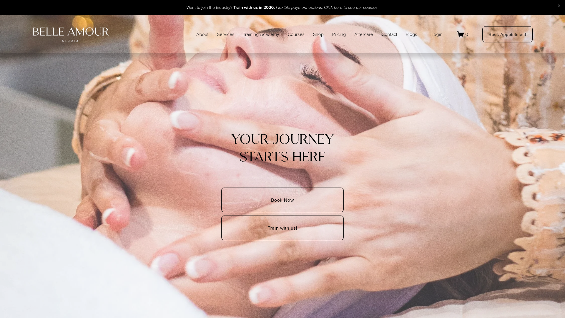 Website snapshot for Belle Amour Studio - Skin, Cosmetic Tattooing, Lashes & Brows
