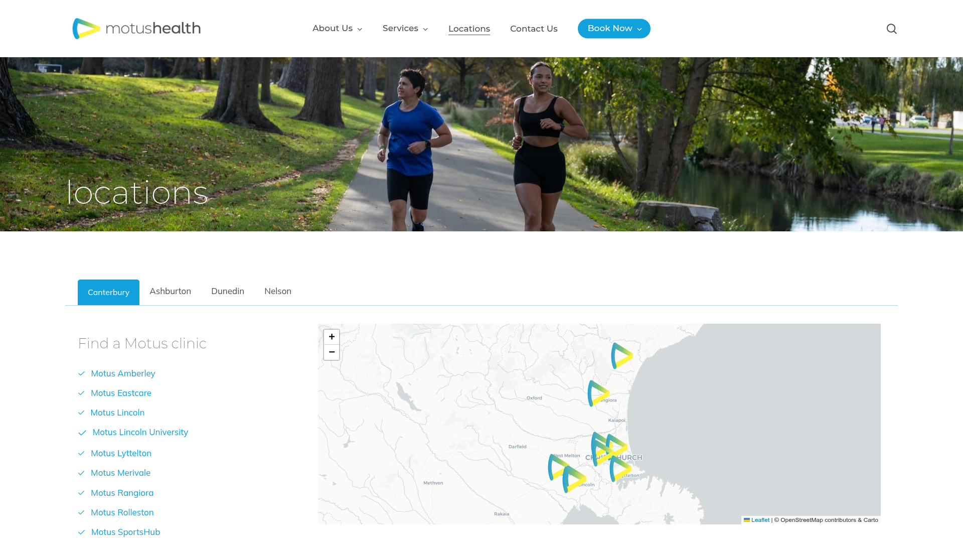Website snapshot for Motus Eastcare Physiotherapy