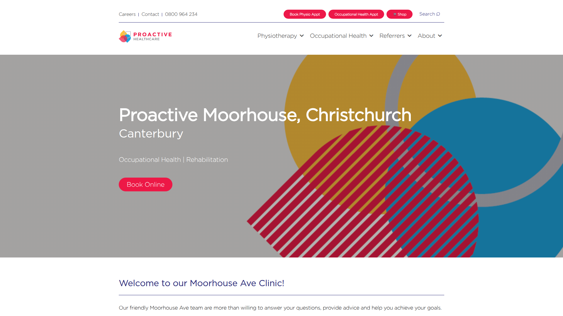 Website snapshot for Proactive Healthcare Moorhouse Avenue