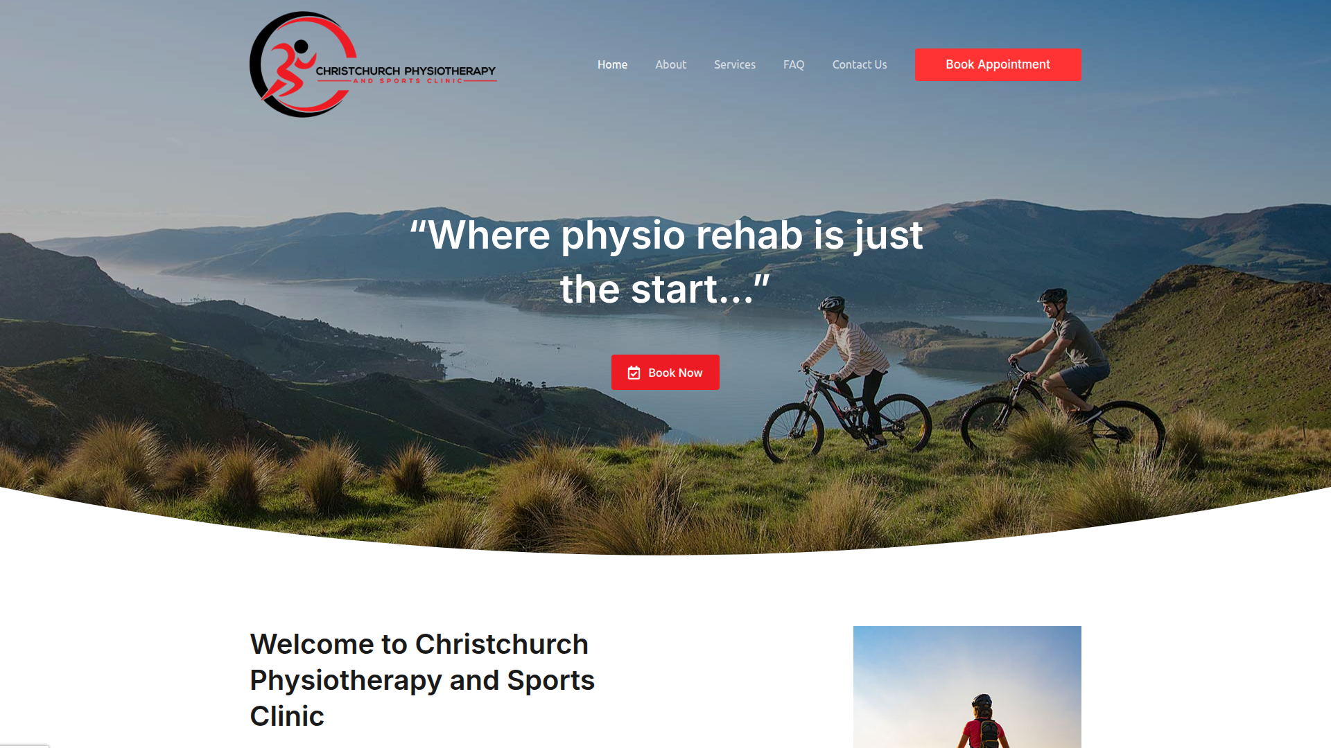 Website snapshot for Christchurch Physiotherapy & Sports Clinic