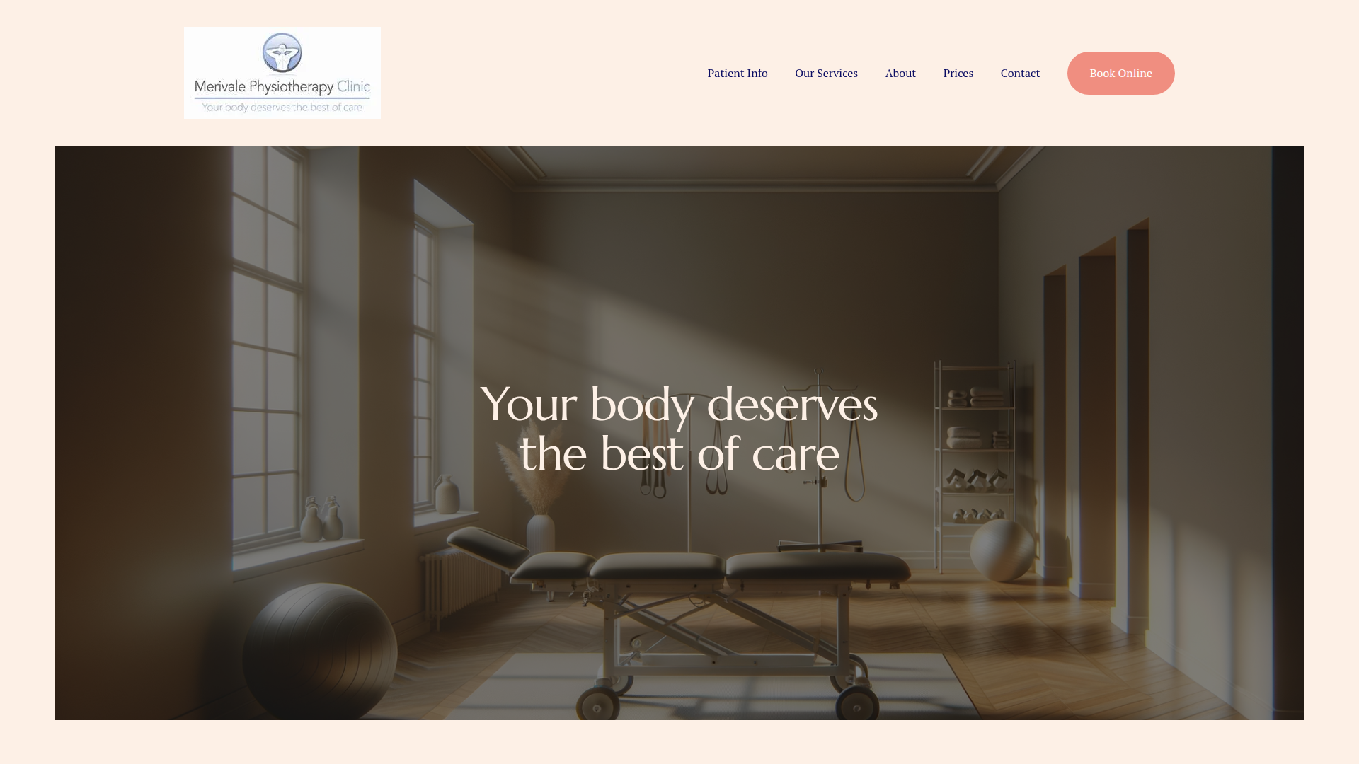 Website snapshot for Merivale Physiotherapy Clinic