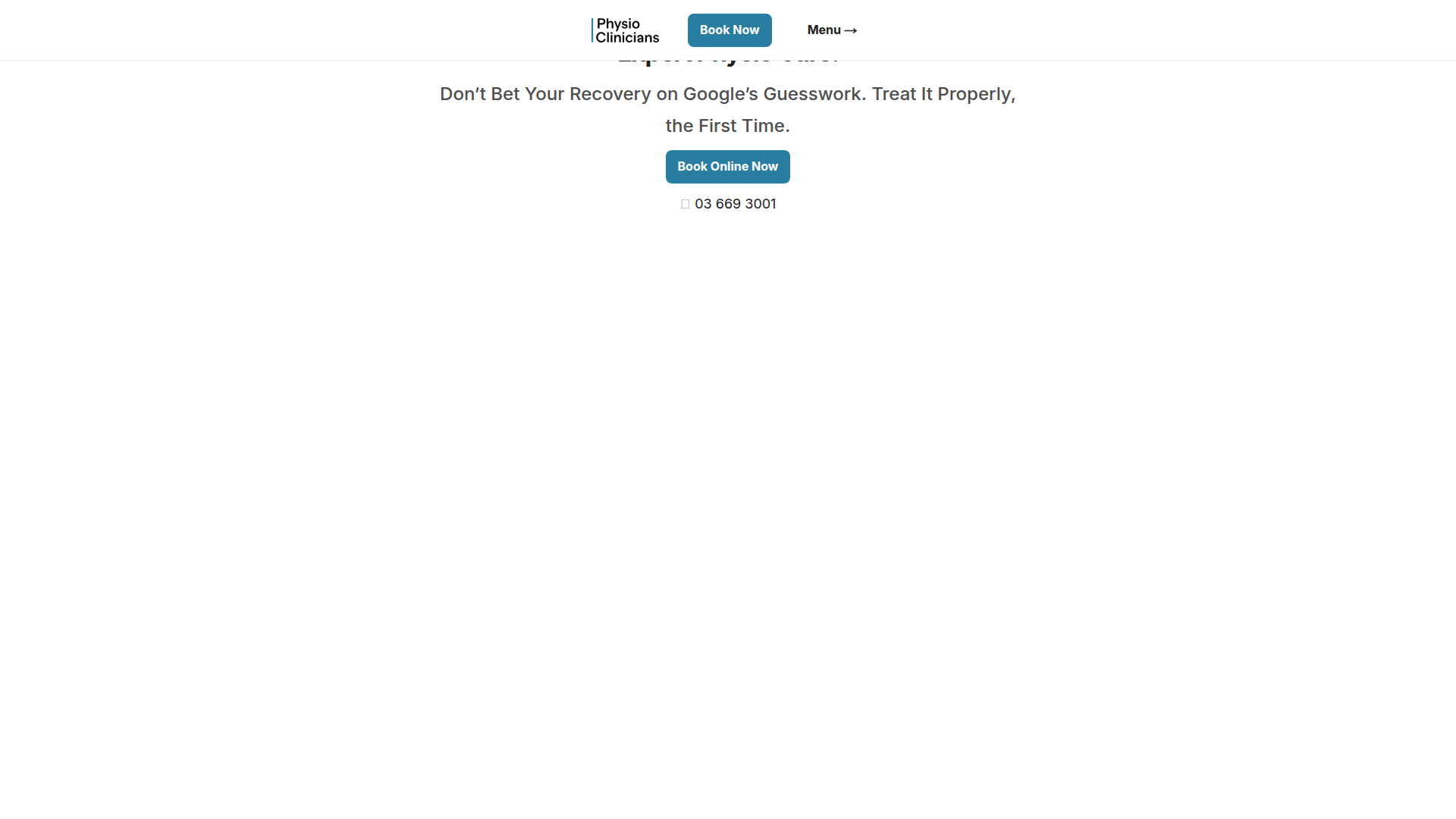 Website snapshot for Physio Clinicians Christchurch