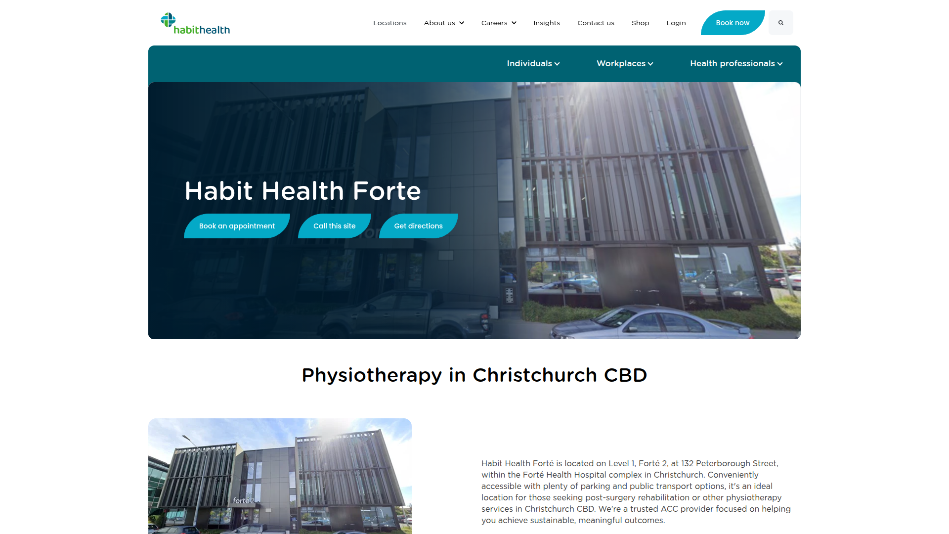 Website snapshot for Habit Health Forte