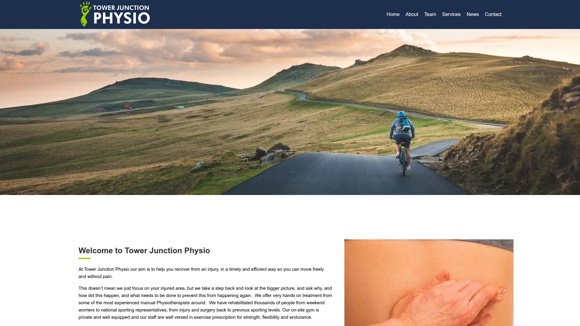 Website snapshot for Tower Junction Physio