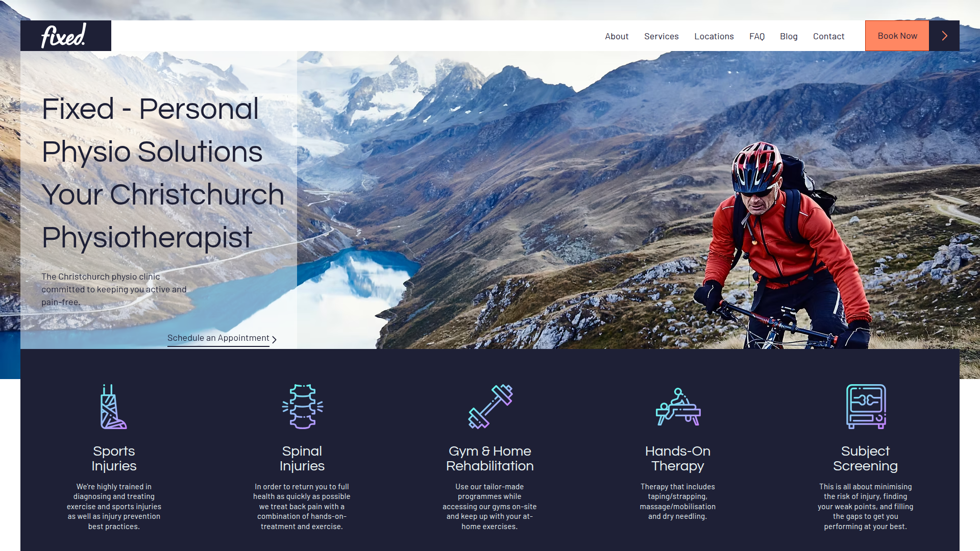 Website snapshot for Fixed Physio Christchurch