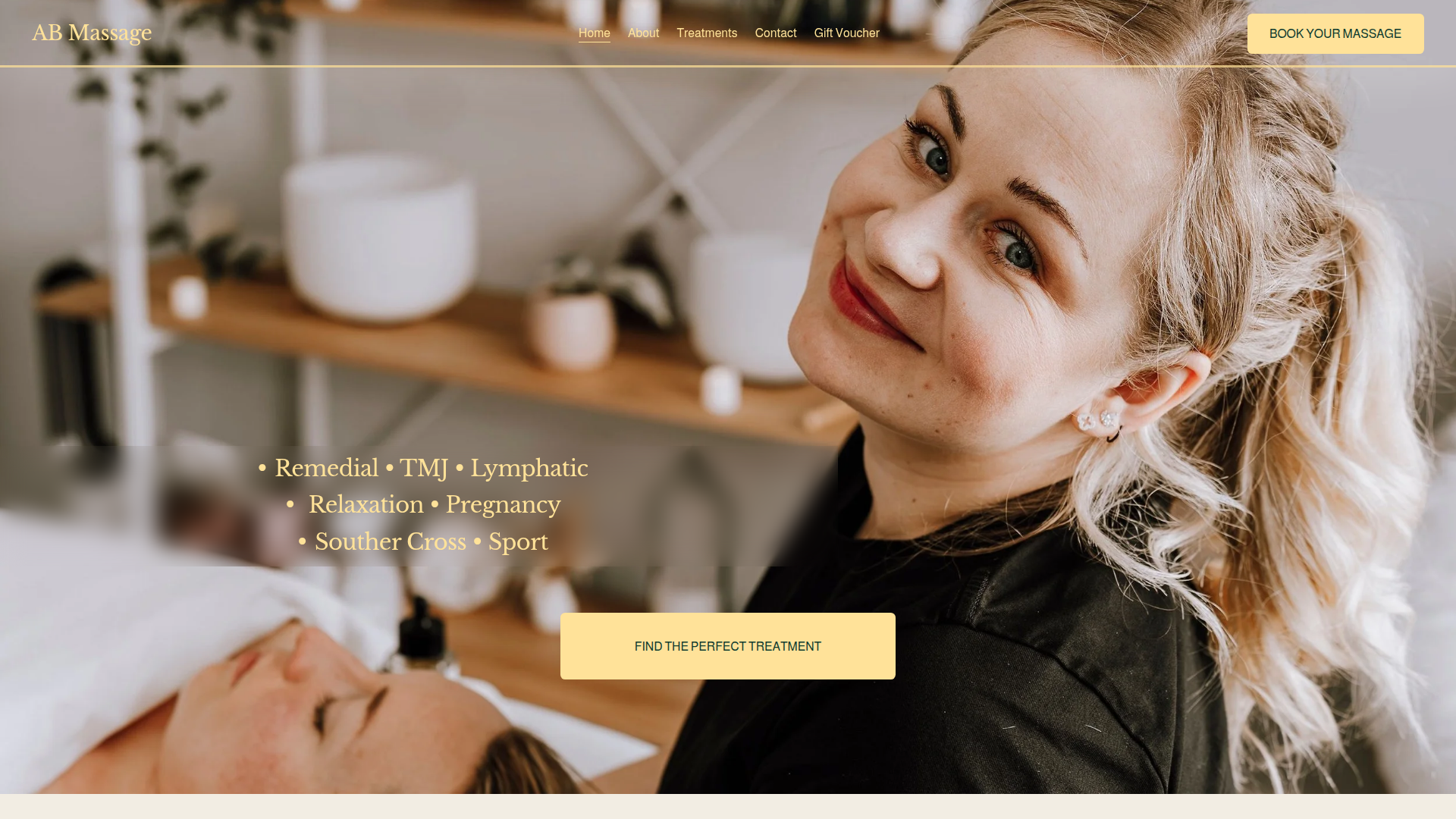 Website snapshot for AB Massage