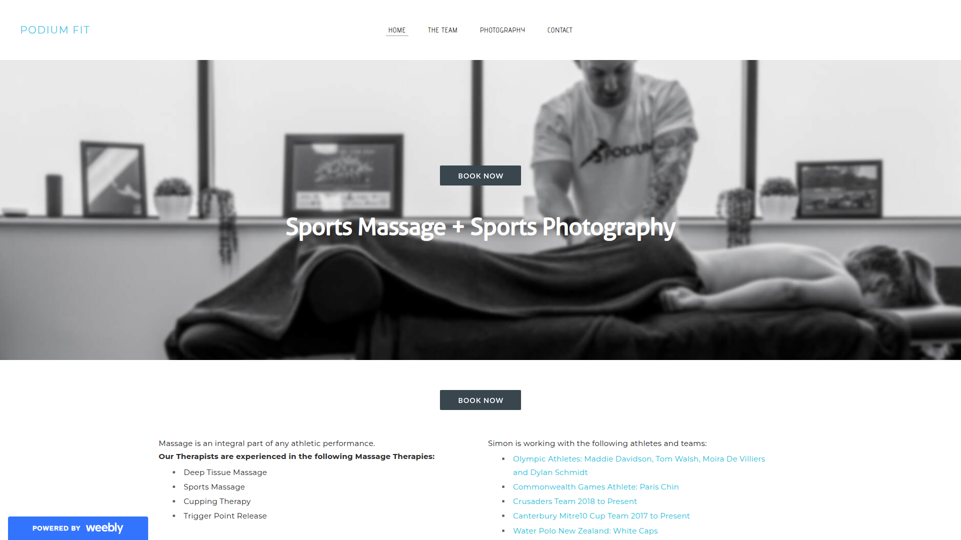 Website snapshot for Podium Fit Massage