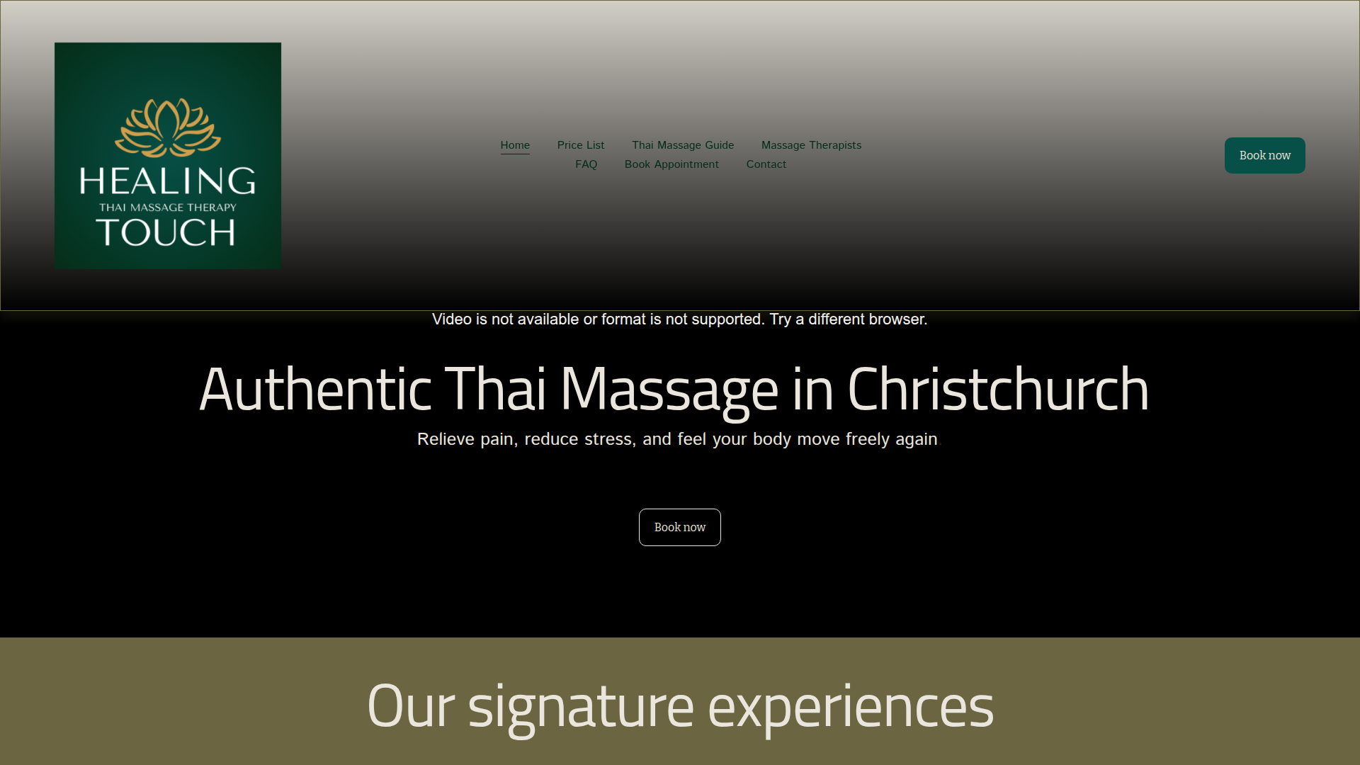 Website snapshot for Healing Touch Thai Massage