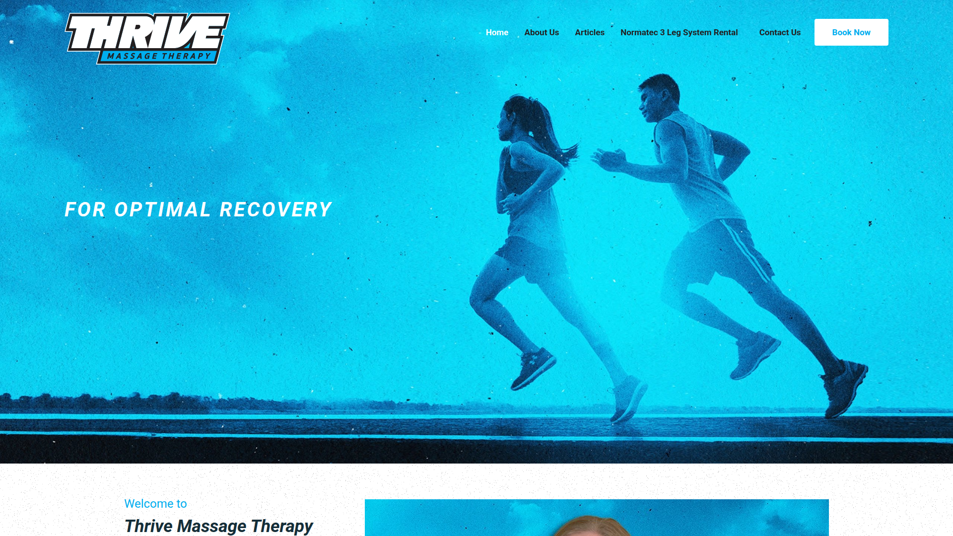 Website snapshot for Thrive Massage Therapy