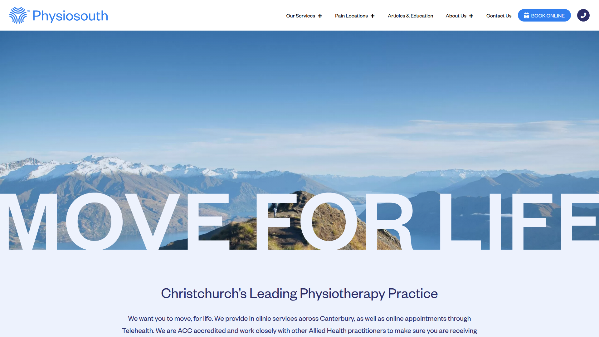 Website snapshot for PHYSIOSOUTH Pegasus