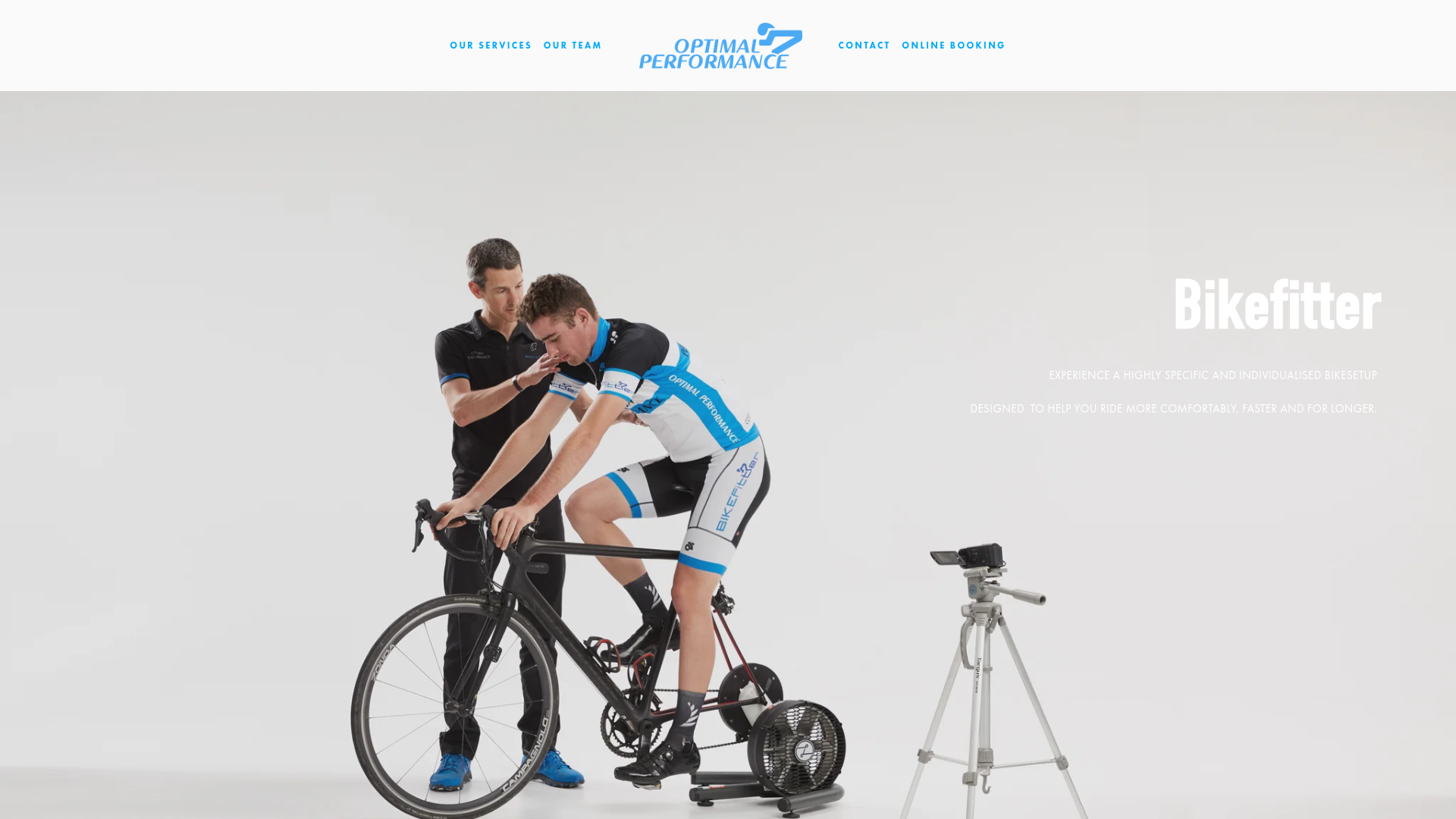 Website snapshot for Bikefitter Optimal Performance
