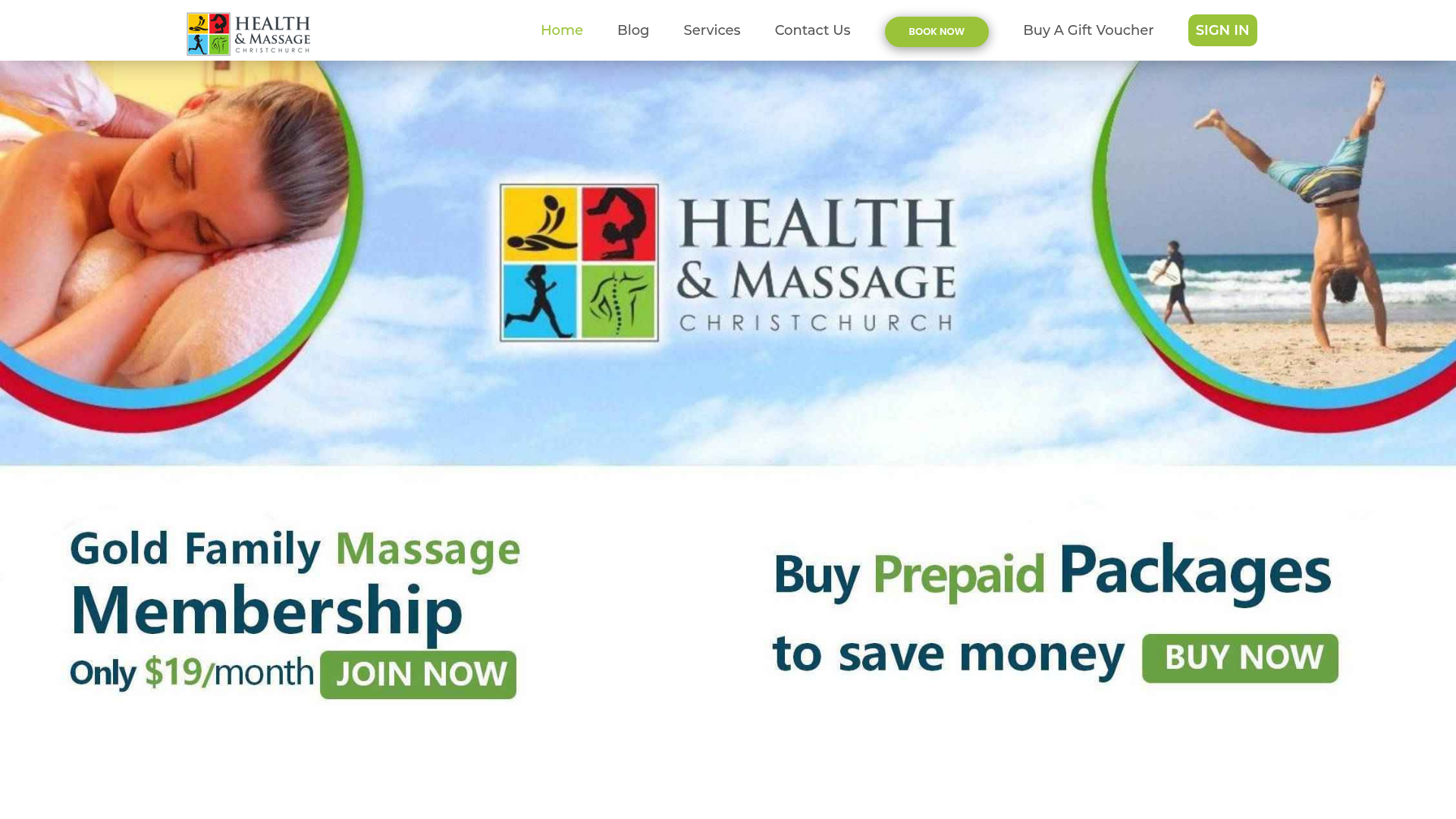 Website snapshot for Health & Massage