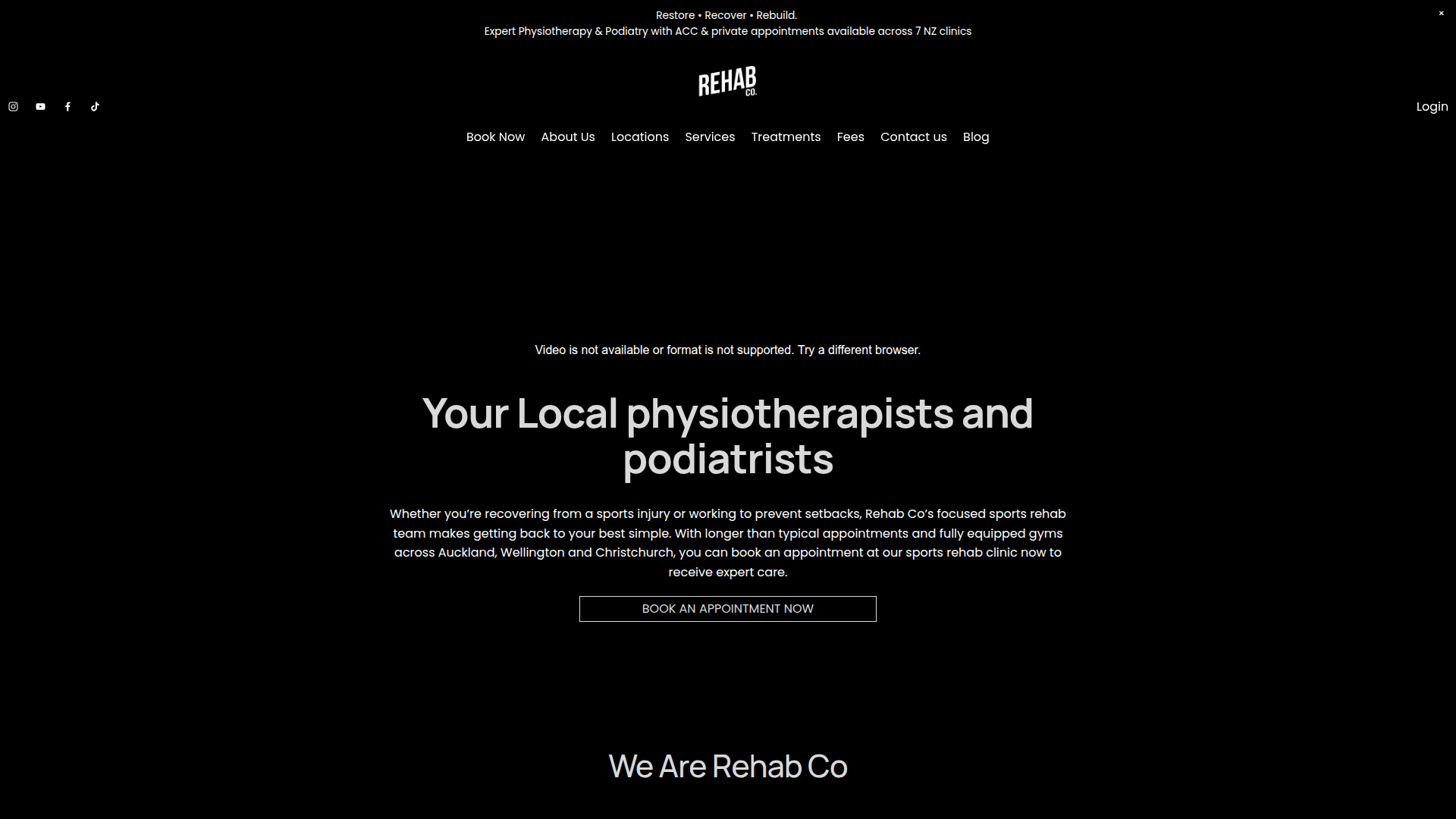 Website snapshot for The Rehab Co