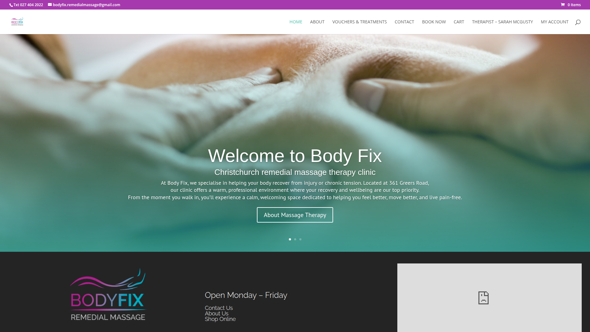 Website snapshot for Body-Fix Remedial Massage