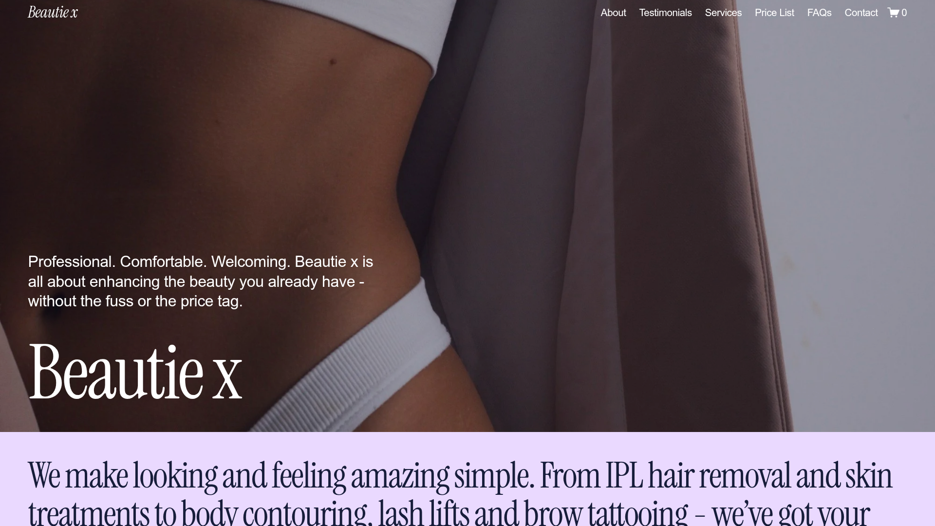 Website snapshot for Beautie X