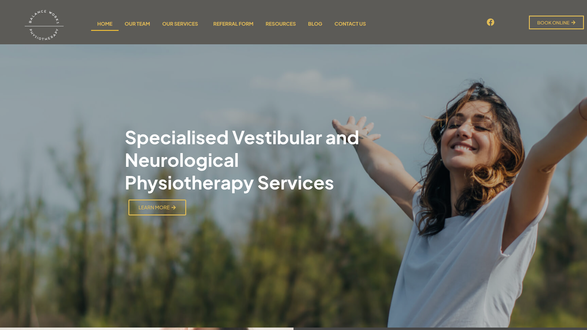 Website snapshot for Balance Works Physiotherapy
