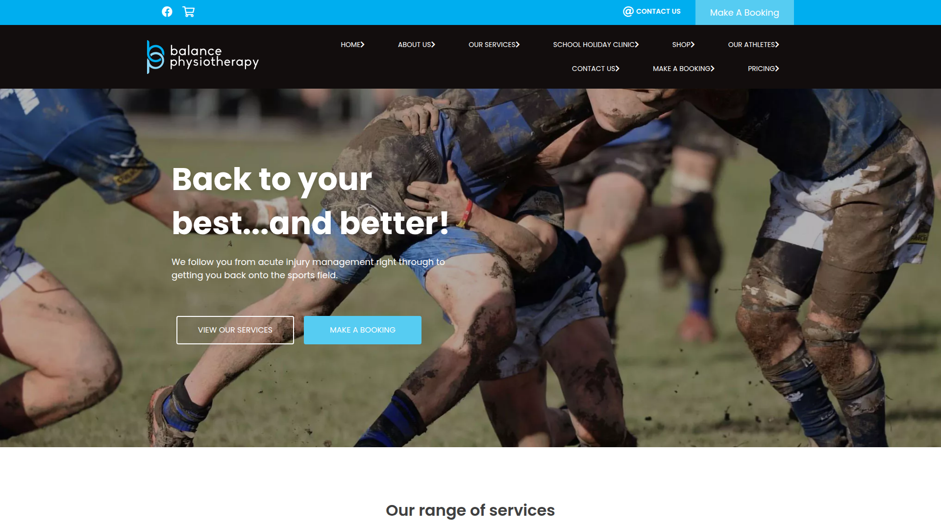 Website snapshot for Balance Physiotherapy