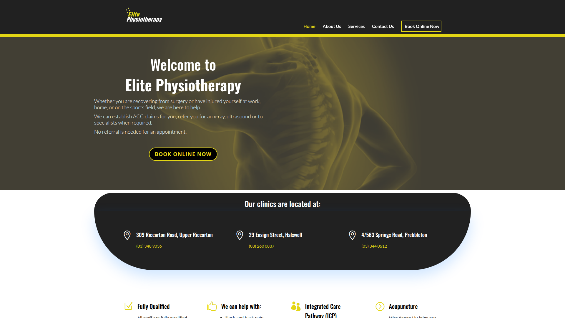 Website snapshot for Elite Physiotherapy Prebbleton