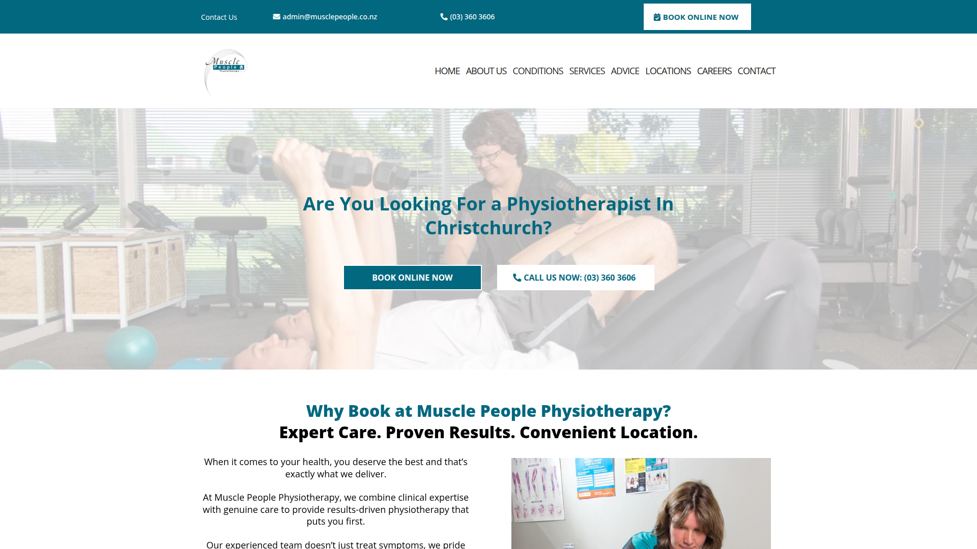 Website snapshot for Muscle People Physiotherapy