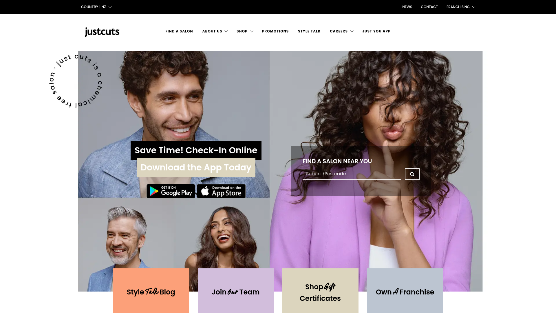 Website snapshot for Just Cuts Northlands