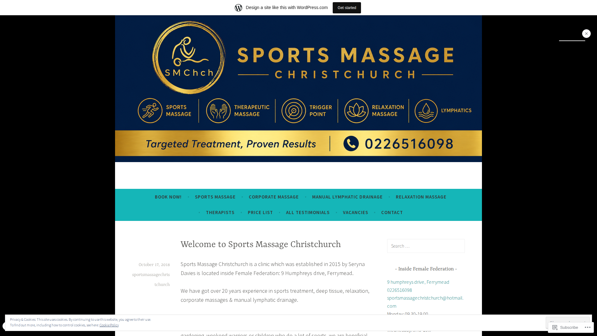 Website snapshot for Massage 4 Sport and Activity