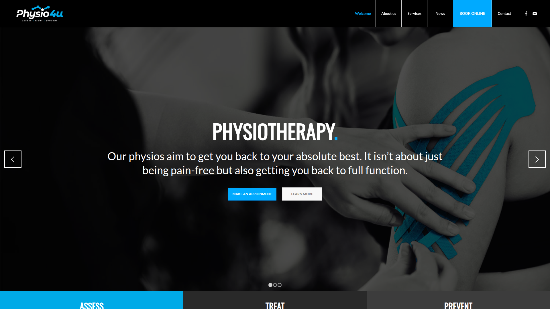 Website snapshot for Physio4U