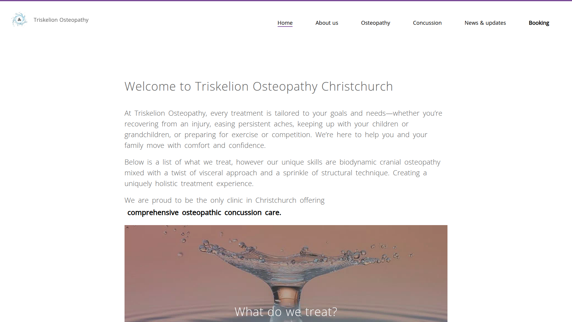 Website snapshot for Triskelion Osteopathy