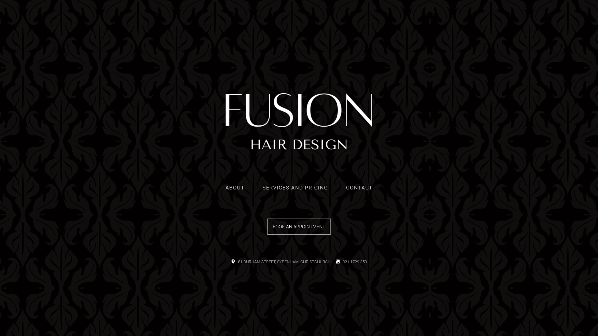 Website snapshot for Fusion Hair
