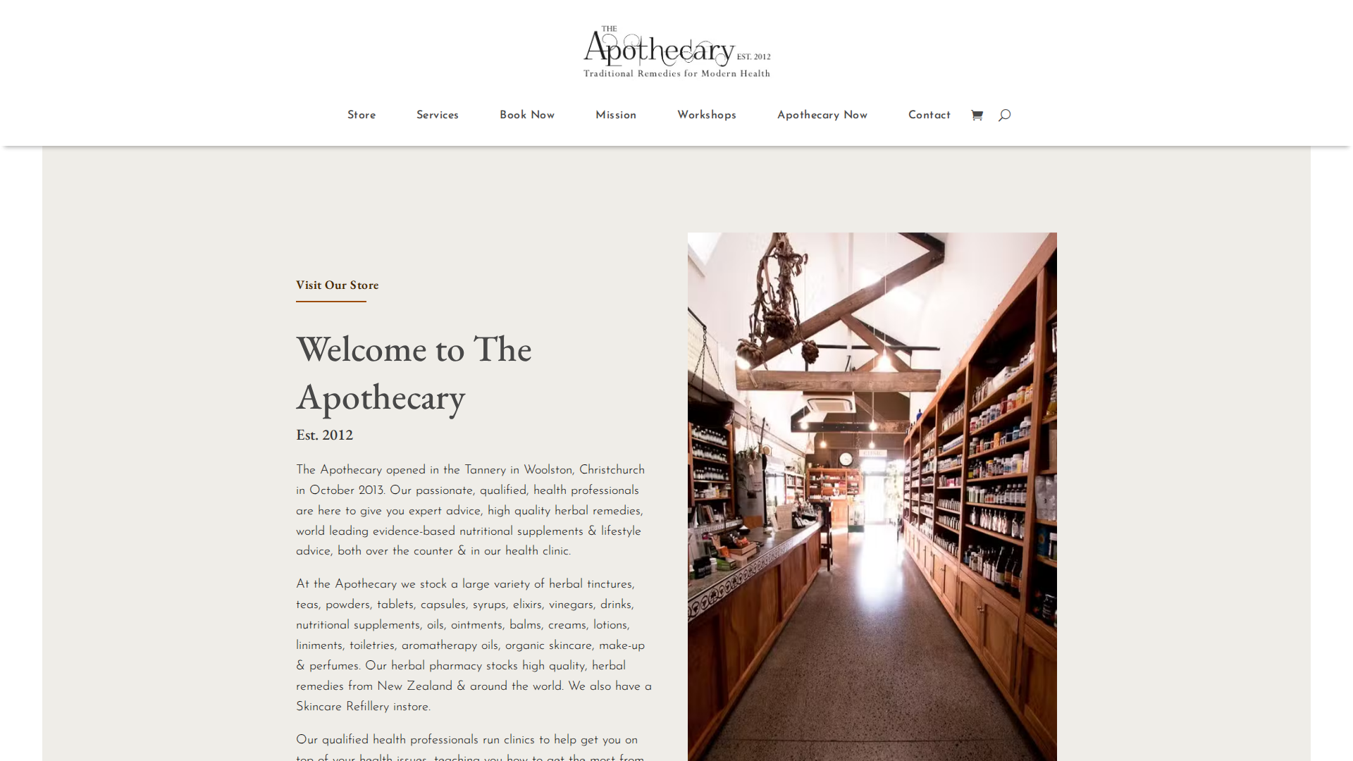 Website snapshot for The Apothecary