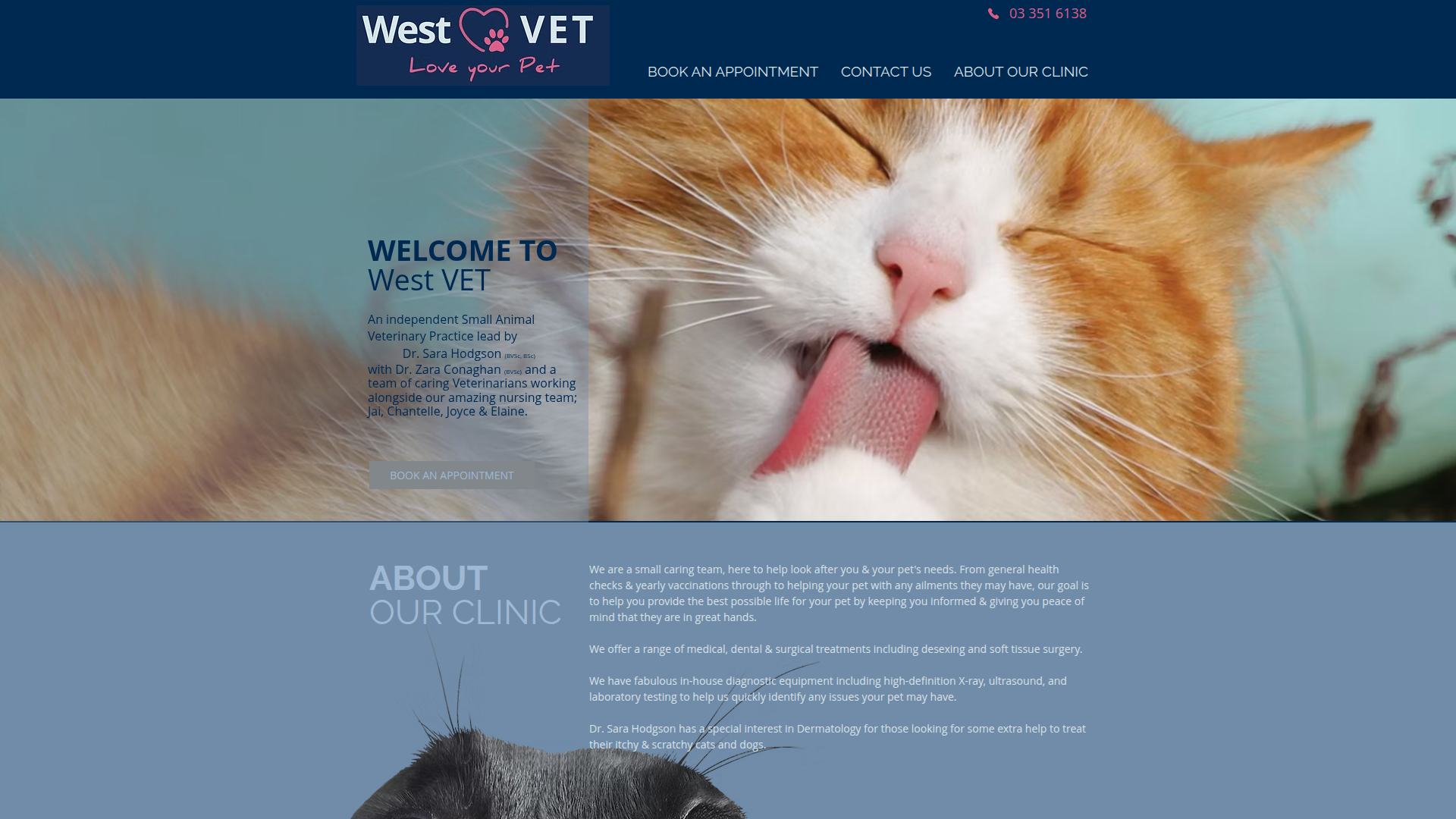 Website snapshot for West Vet